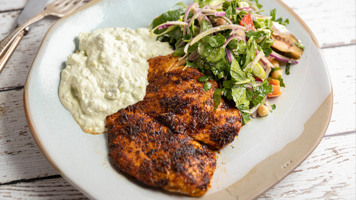 Grilled Chicken with Creamy Avocado Dressing | Tefal Recipe