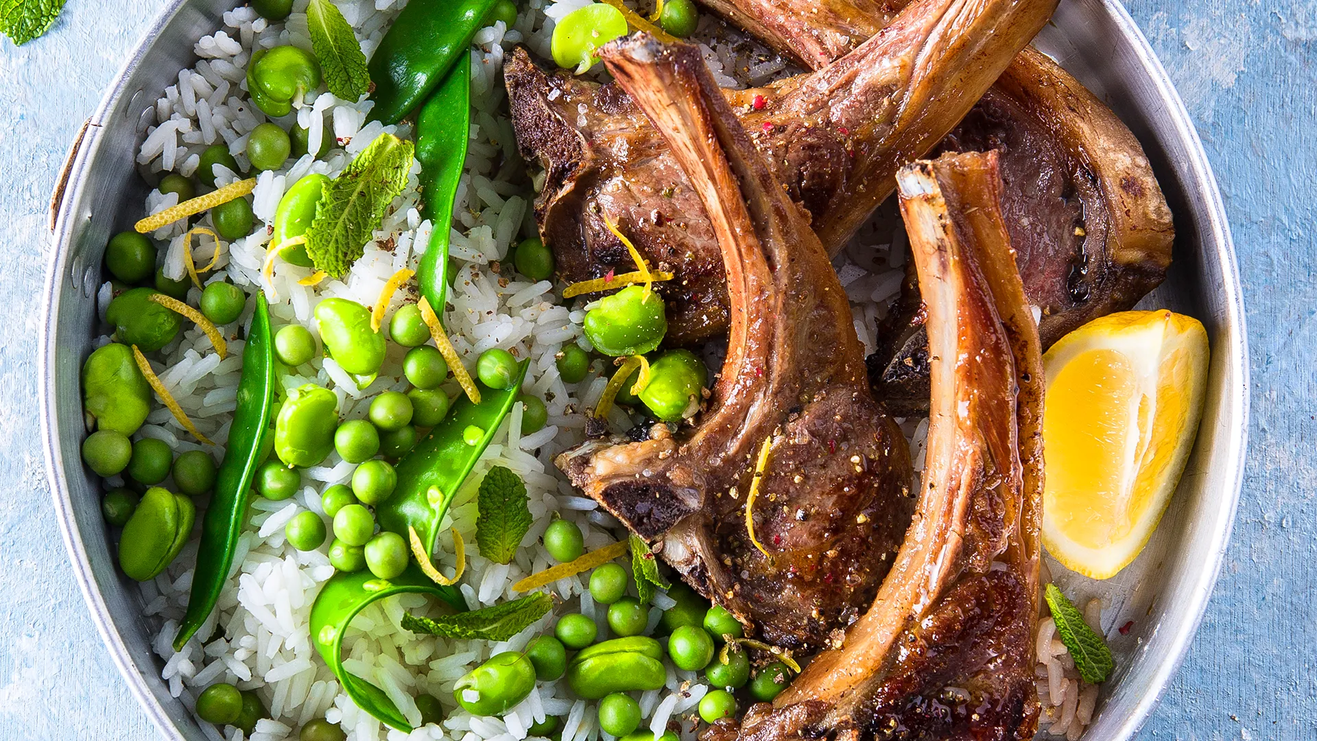 Lamb Chops with Lemon, Rice and Vegetables | Tefal Recipe