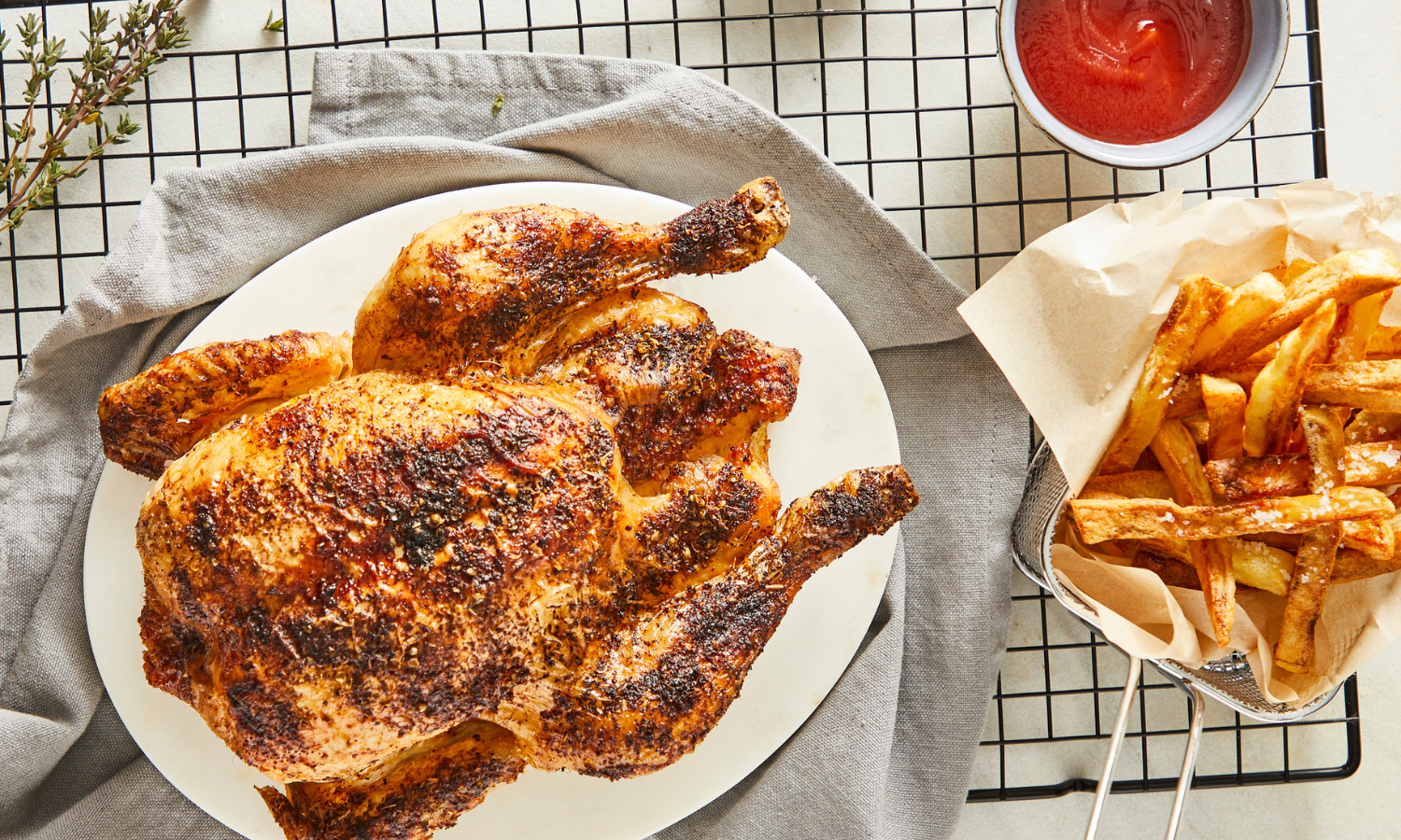Roast Chicken with Homemade Chips