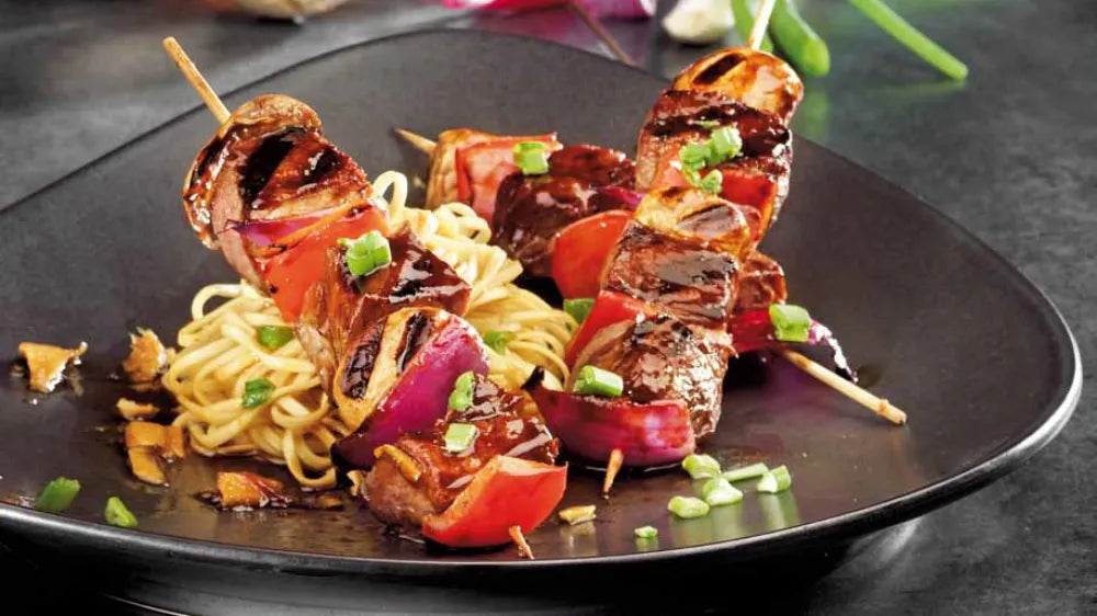 Steak and Mushroom Teriyaki Kebabs