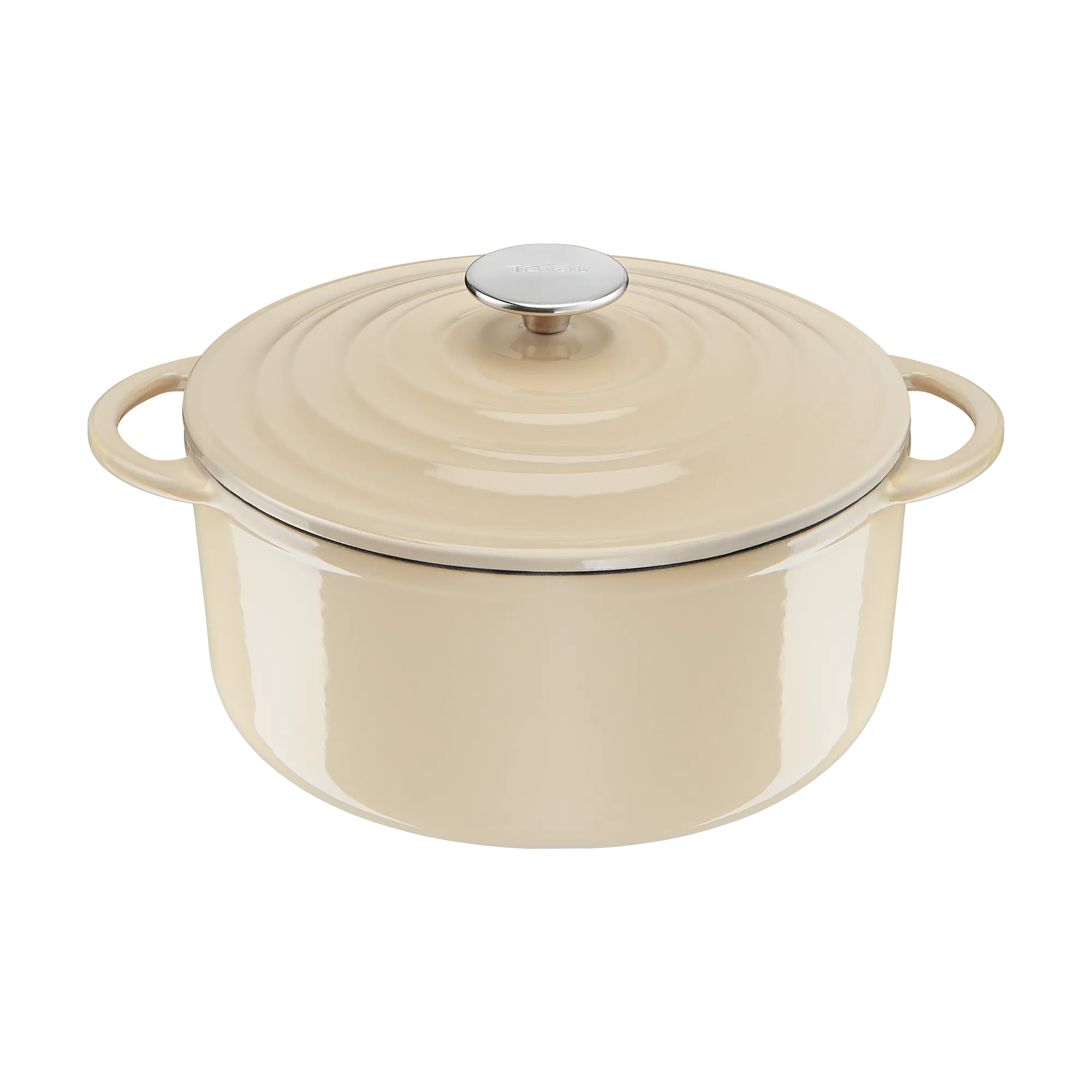 Tefal LOV Induction Cast Iron Beige Stewpot 25cm/5L + Lid