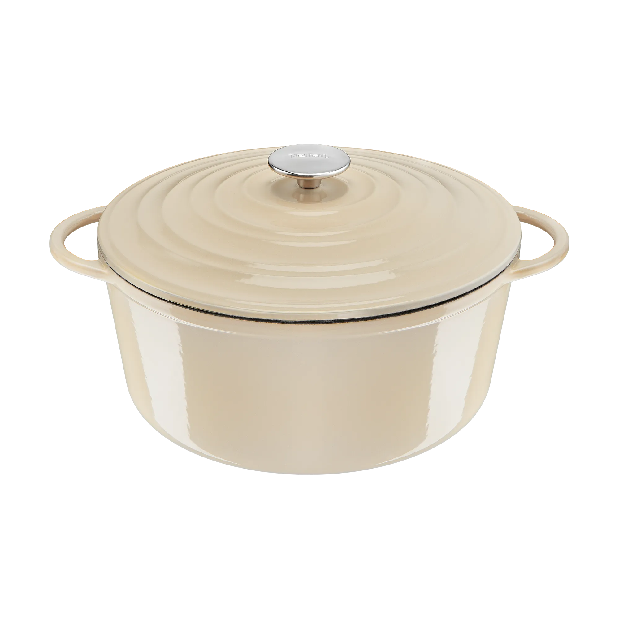 Tefal LOV Induction Cast Iron Beige Stewpot 29cm/7.4L + Lid