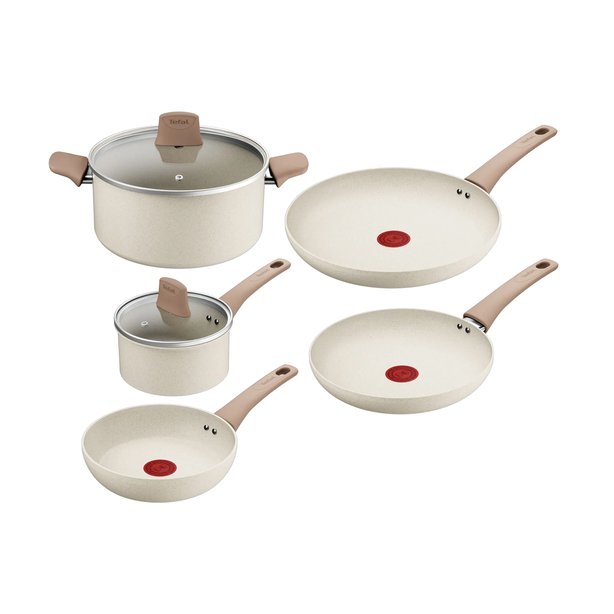 Tefal Stone White Induction Non-Stick 5pc Set
