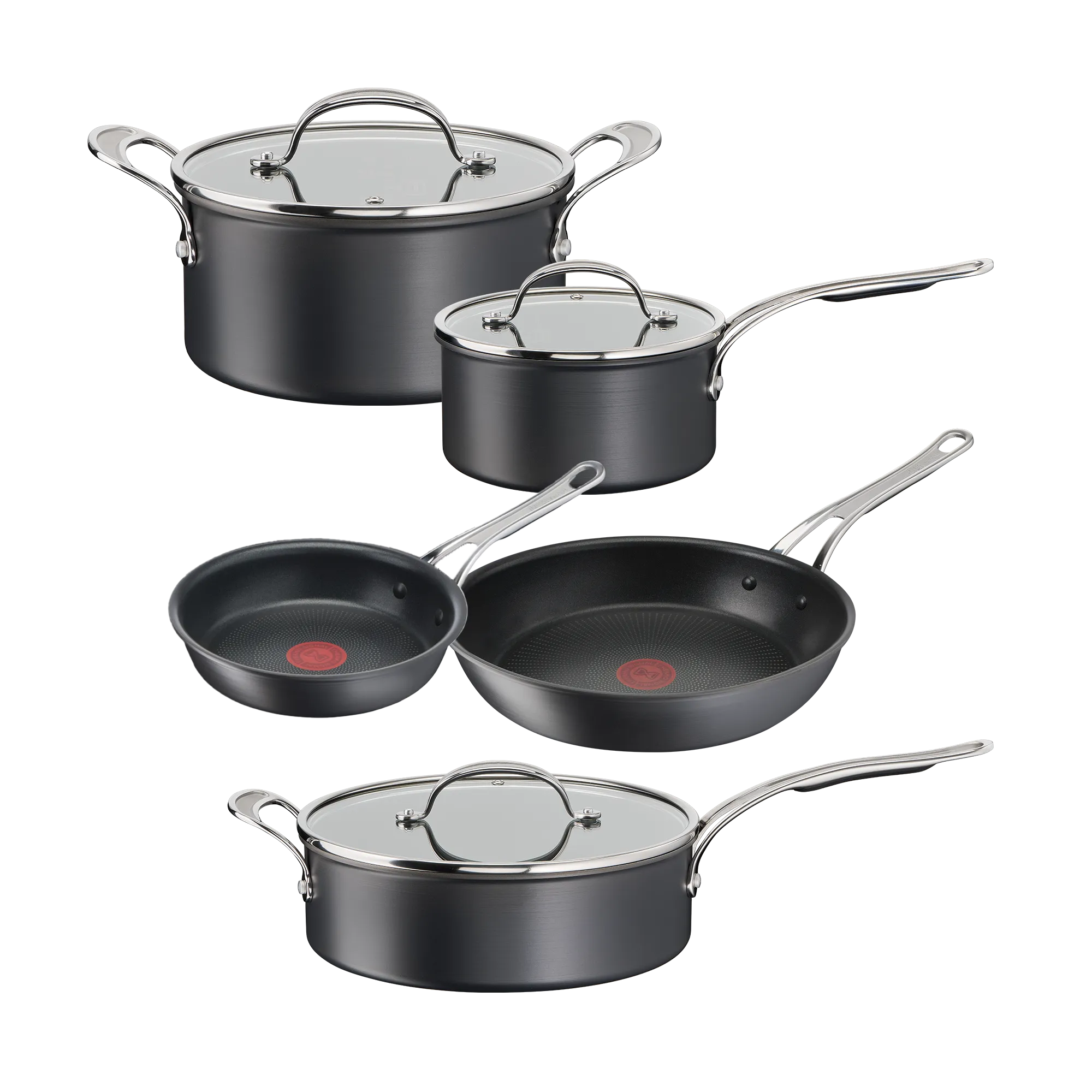 Jamie Oliver by Tefal Cooks Classic Non-Stick Induction Hard Anodised 5pc Cookware Set