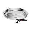 Tefal Ingenio Emotion+ Induction Uncoated Stainless Steel 4pc Frypan Set