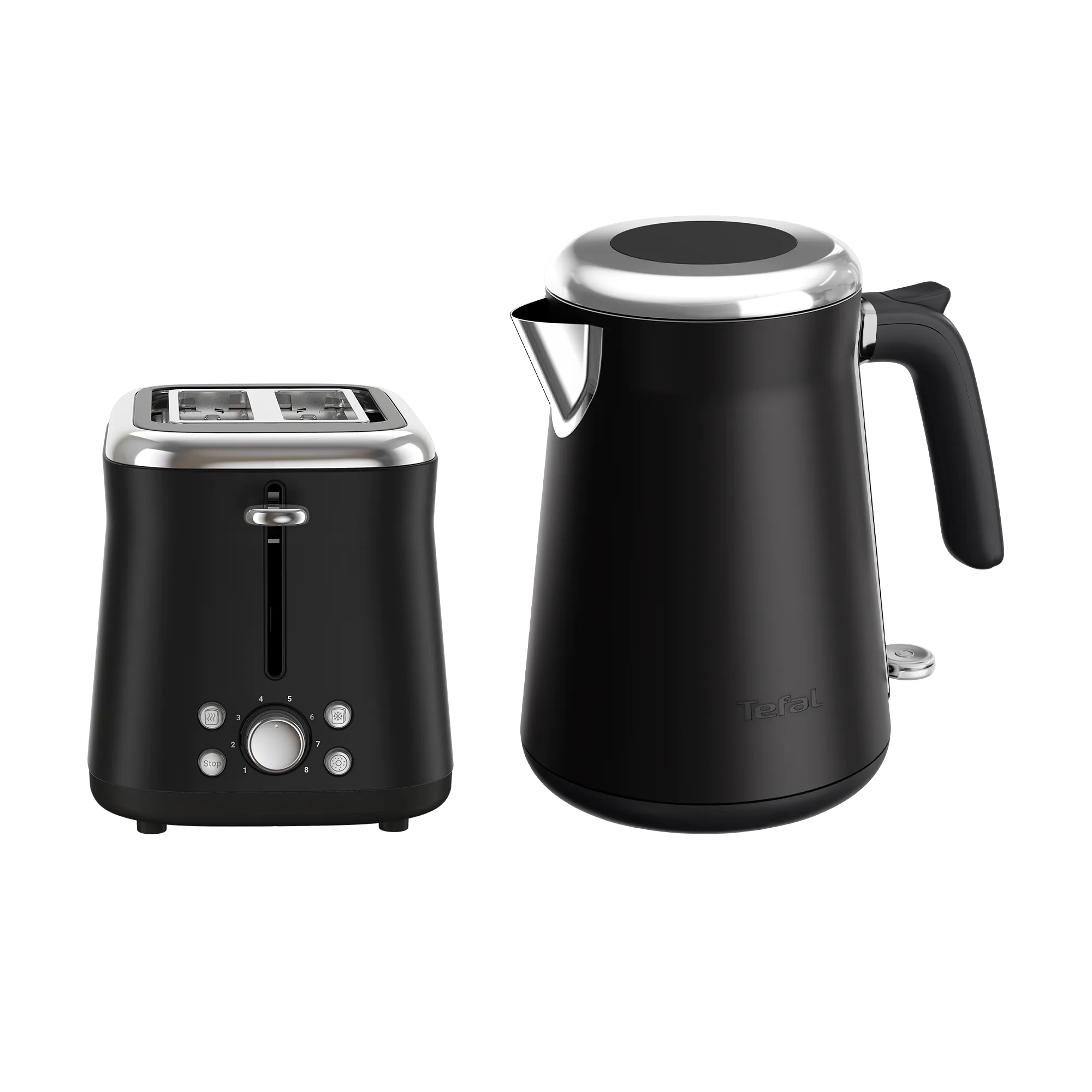 Tefal Collection Toaster 2-slice and Kettle Black Bundle
