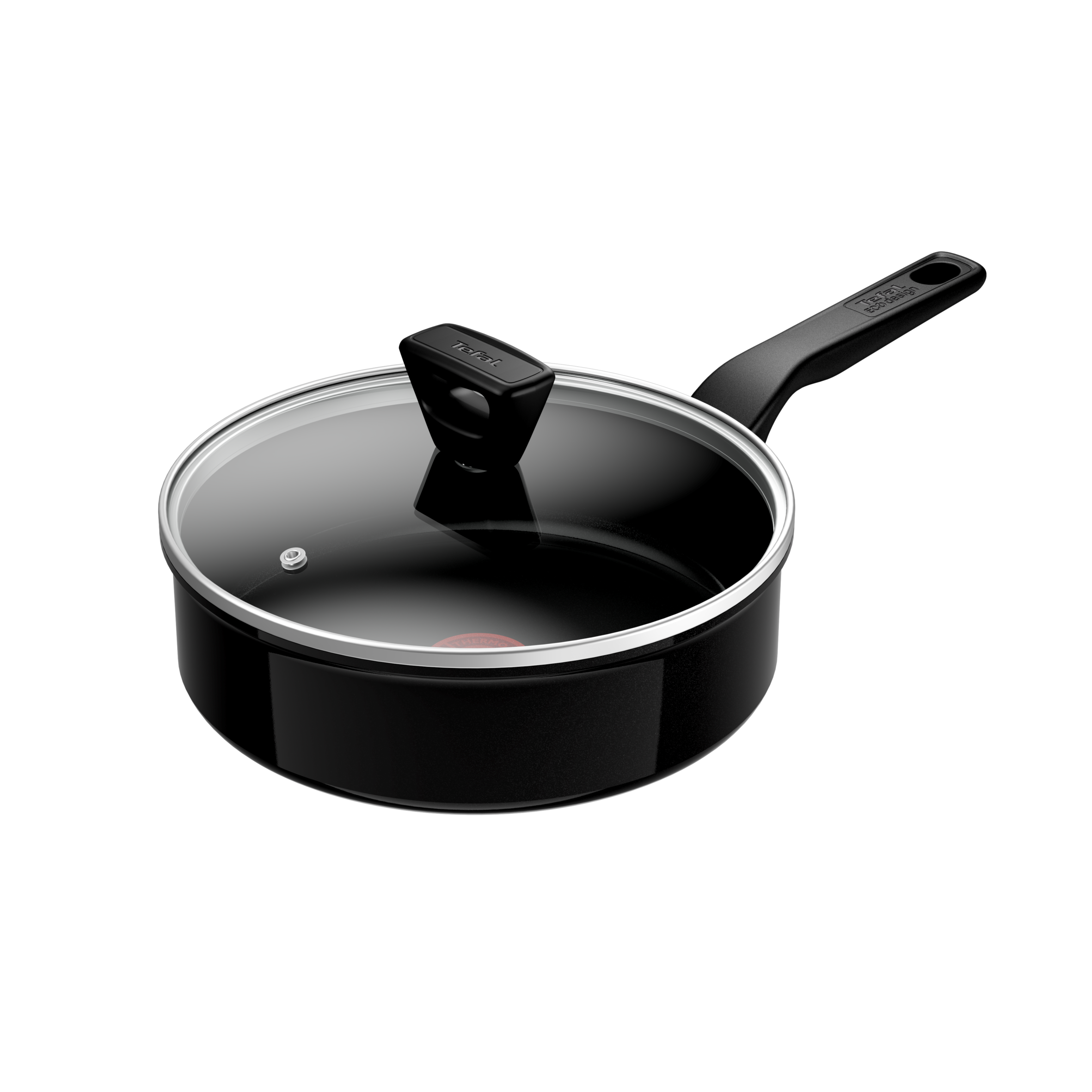 Tefal Renew Black Ceramic Sautepan + Lid 24cm - C4323223 - Ceramic Non-Stick Coating