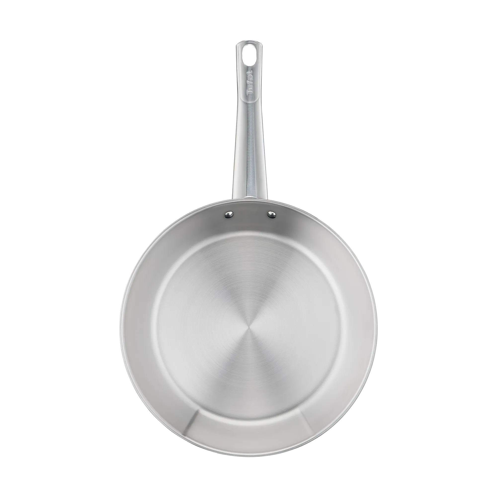 Tefal Cook Eat Induction Uncoated Stainless Steel Frypan 28cm top view interior uncoated surface
