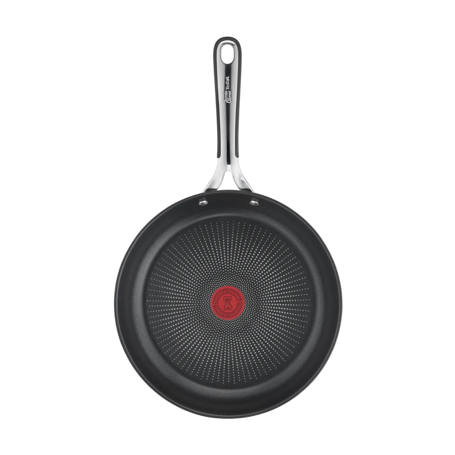 Jamie Oliver by Tefal Kitchen Essentials Induction Non-Stick Stainless Steel Triple Pack Frypans 20/24/28cm Interior Non-stick coating