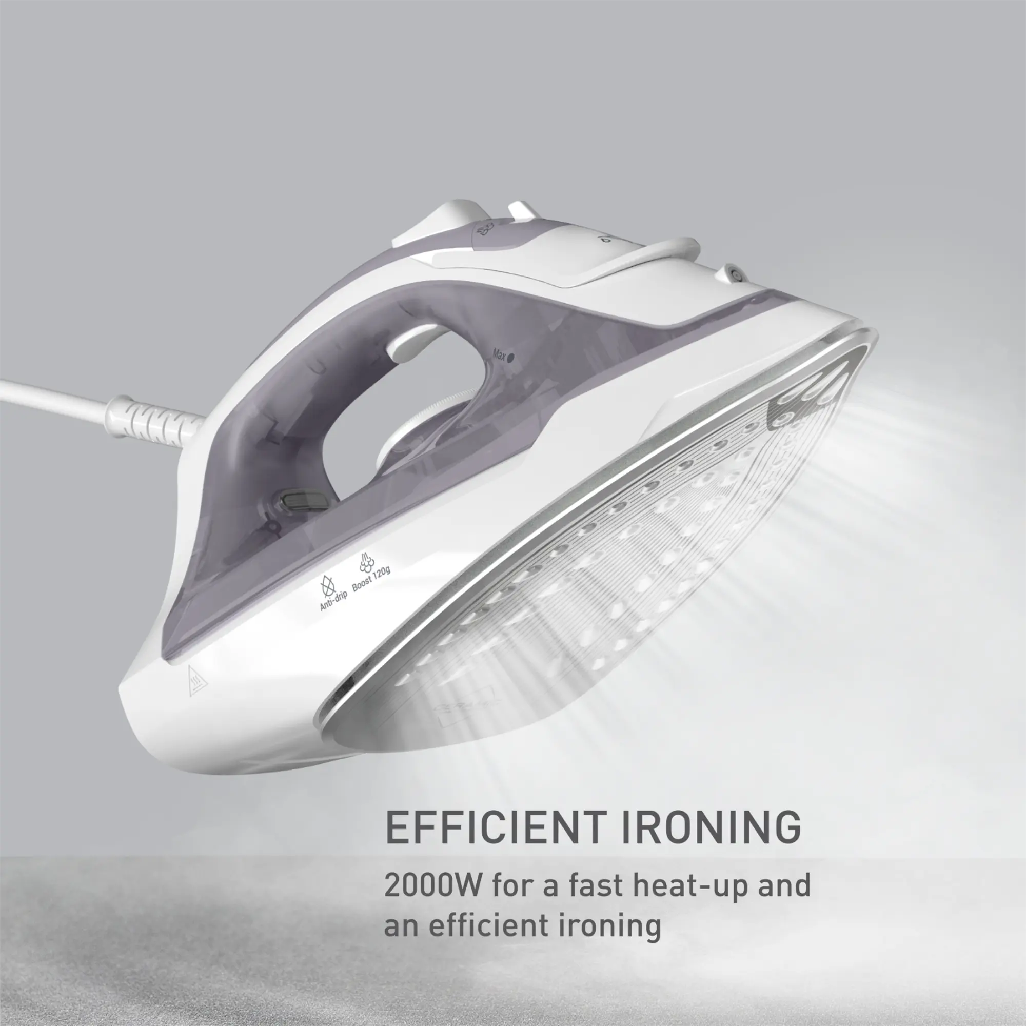 Tefal Virtuo 30 Steam Iron FV2C43 2000W for a fast heat-up and efficient ironing