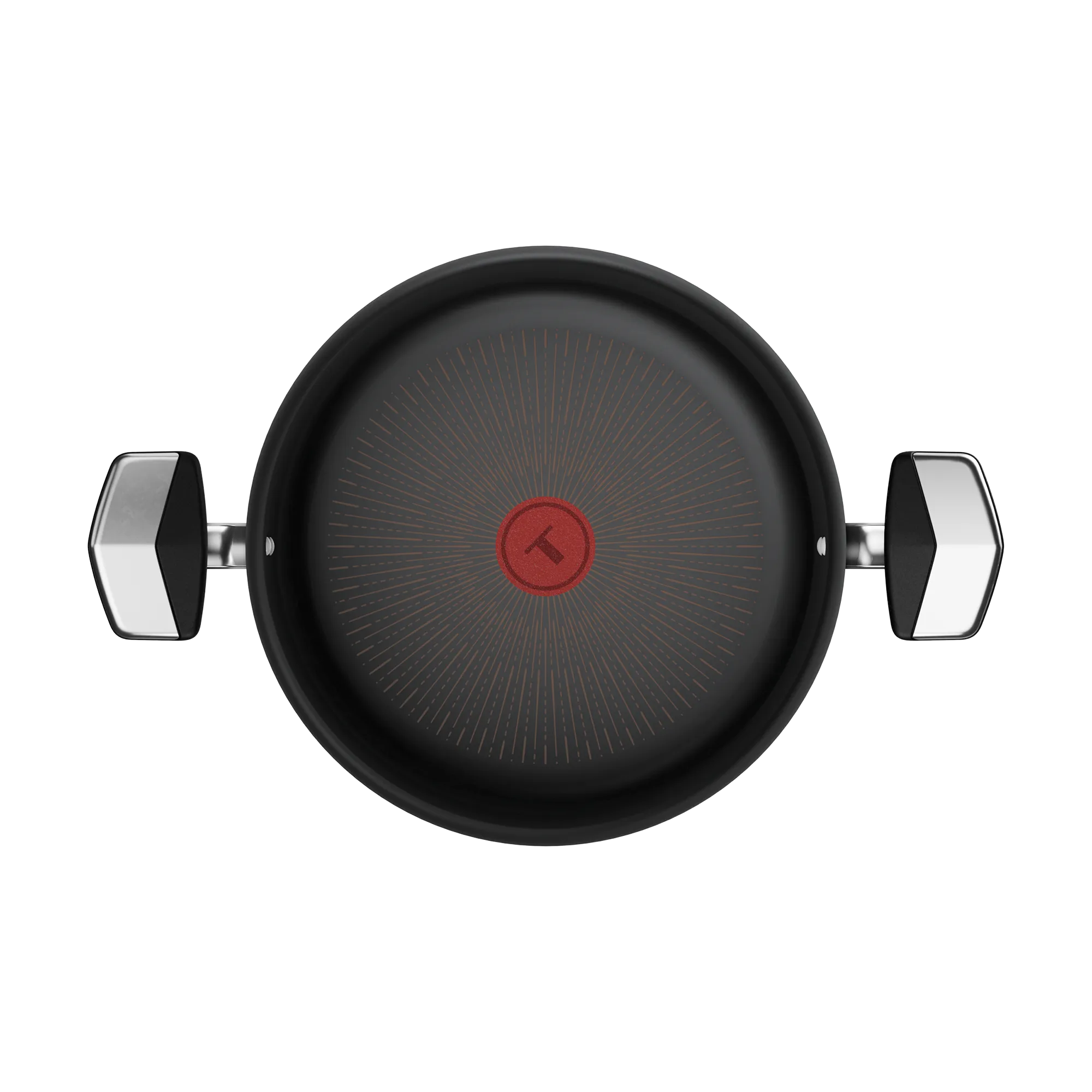 Tefal Space+ Excellence+ Induction Non-Stick Shallowpan 28cm + Lid top view interior coating