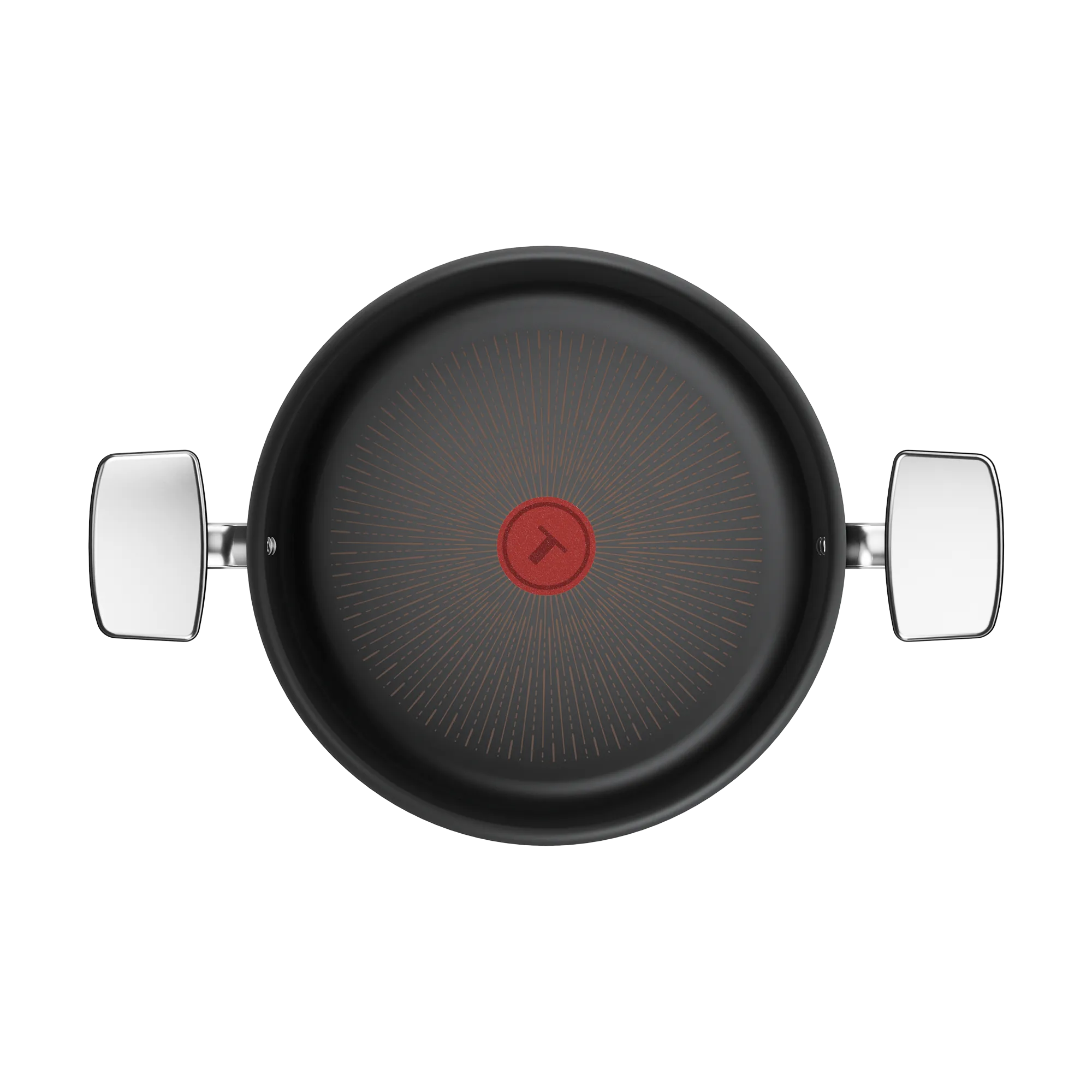 Tefal Space+ Excellence+ Induction Non-Stick Stewpot 24cm + Lid top view non-stick coating