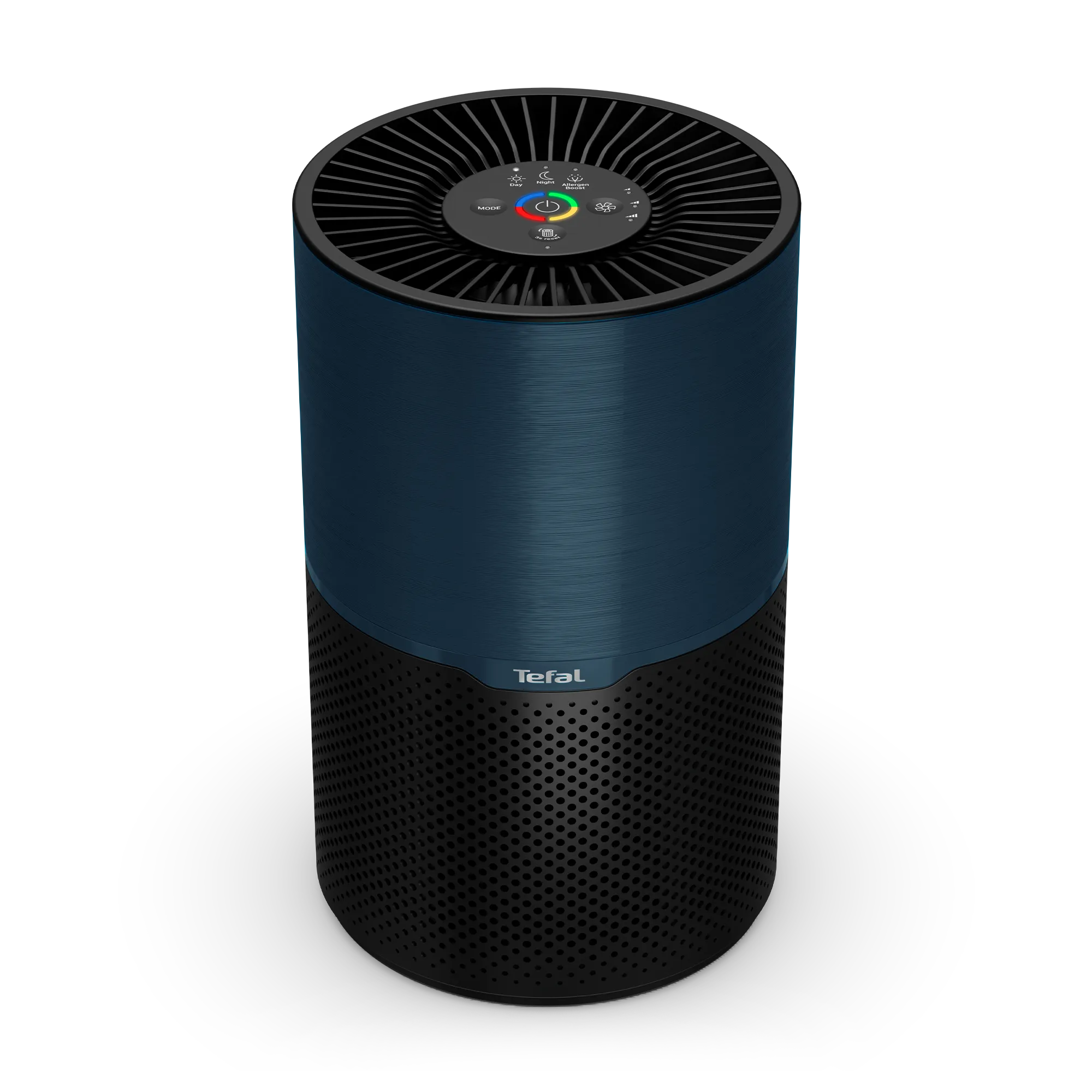 Tefal Pure Air Compact Air Purifier PT2221 top view with controls and pollution indicator