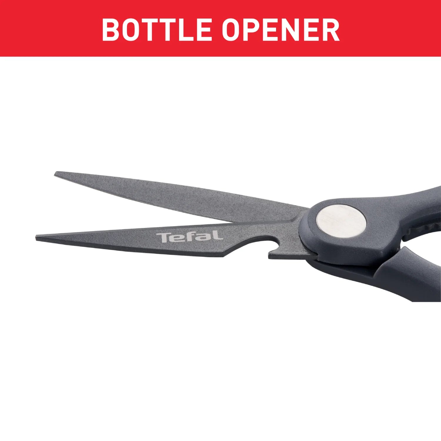 Tefal Fresh Kitchen Non-Stick Stainless Steel 3-in-1 Scissors with Bottle Opener