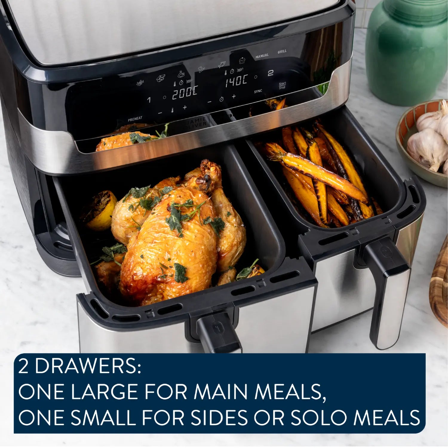 Jamie Oliver by Tefal Dual Drawer Air Fryer 8.3L two drawers