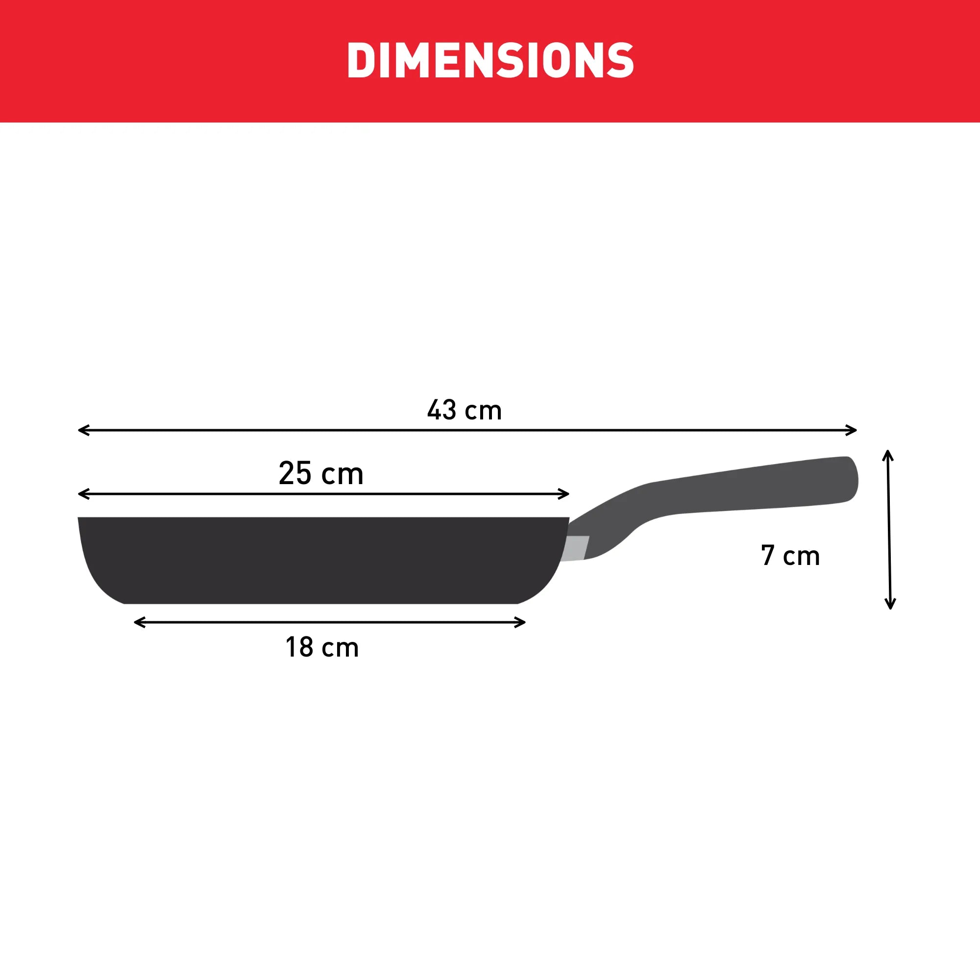 Tefal Delight Induction Mineralia Non-Stick Frypan 24cm Dimensions