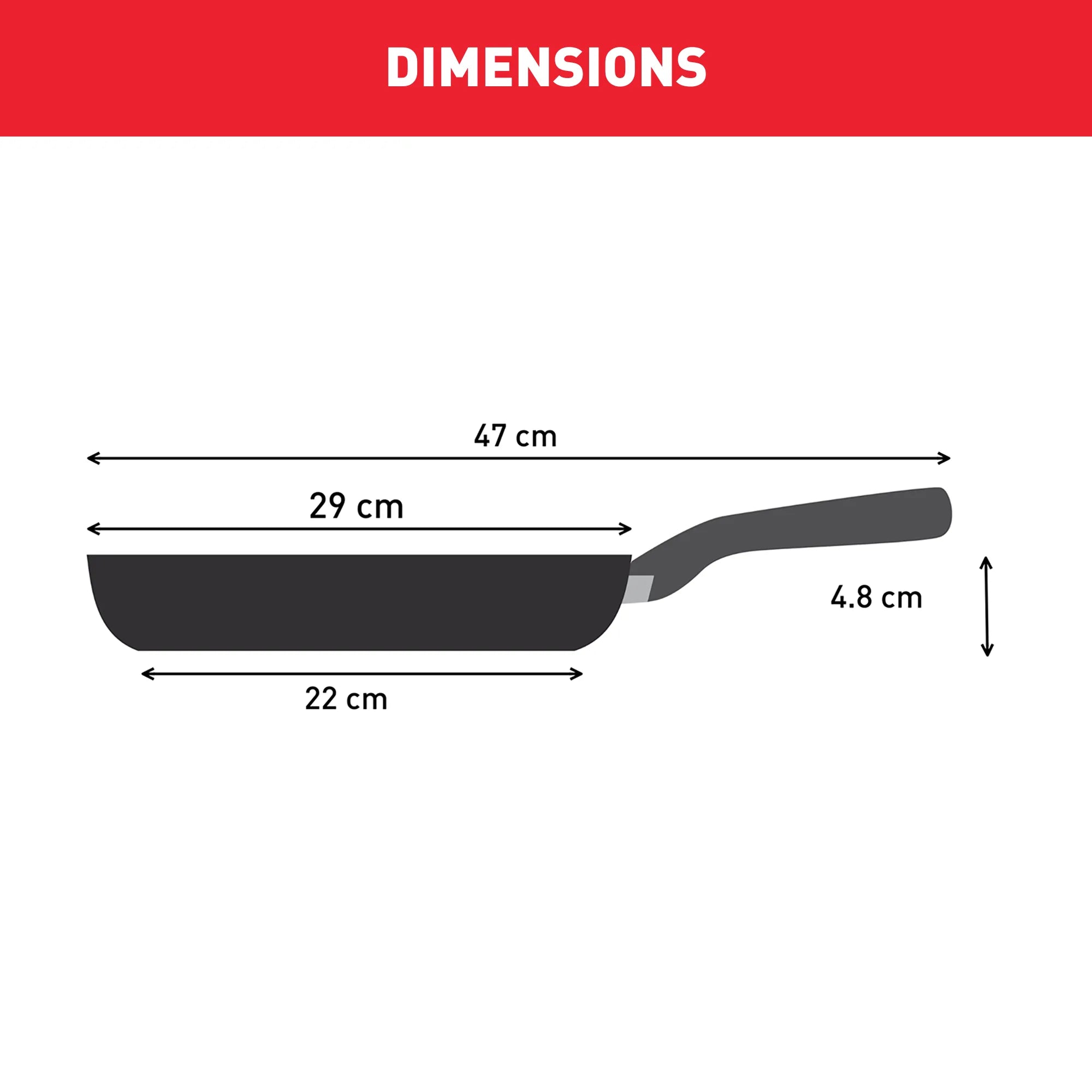 Tefal Delight Induction Mineralia Non-Stick Frypan 28cm Dimensions