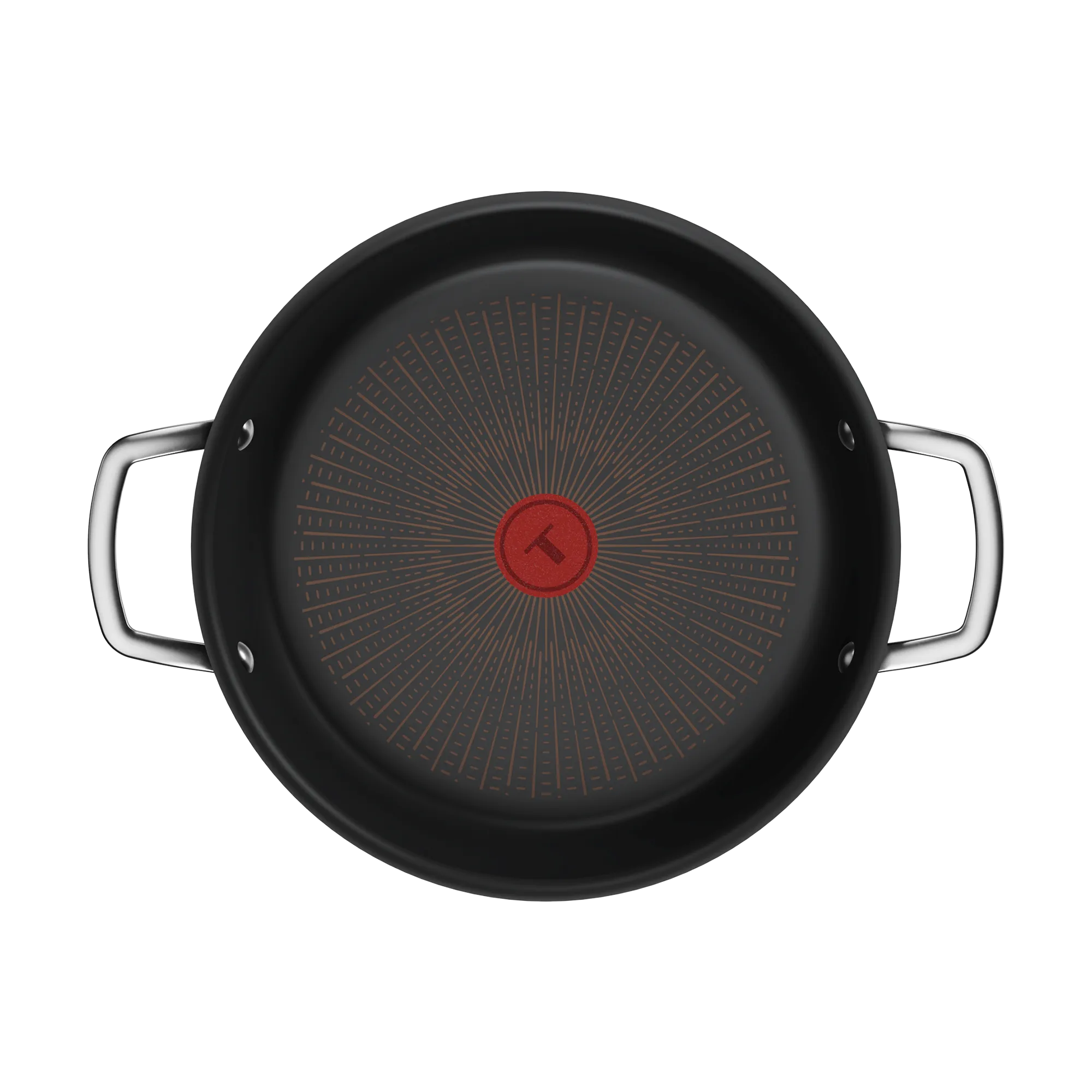 Tefal Excellence+ Induction FusionCore Non-Stick All-In-One Pan 28cm + Lid top view interior coating