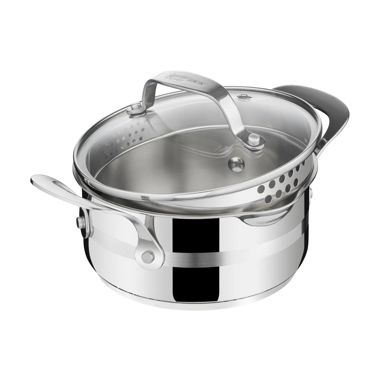 Jamie Oliver by Tefal Cook Smart Induction Stainless Steel 3pc Pot Set + Lids