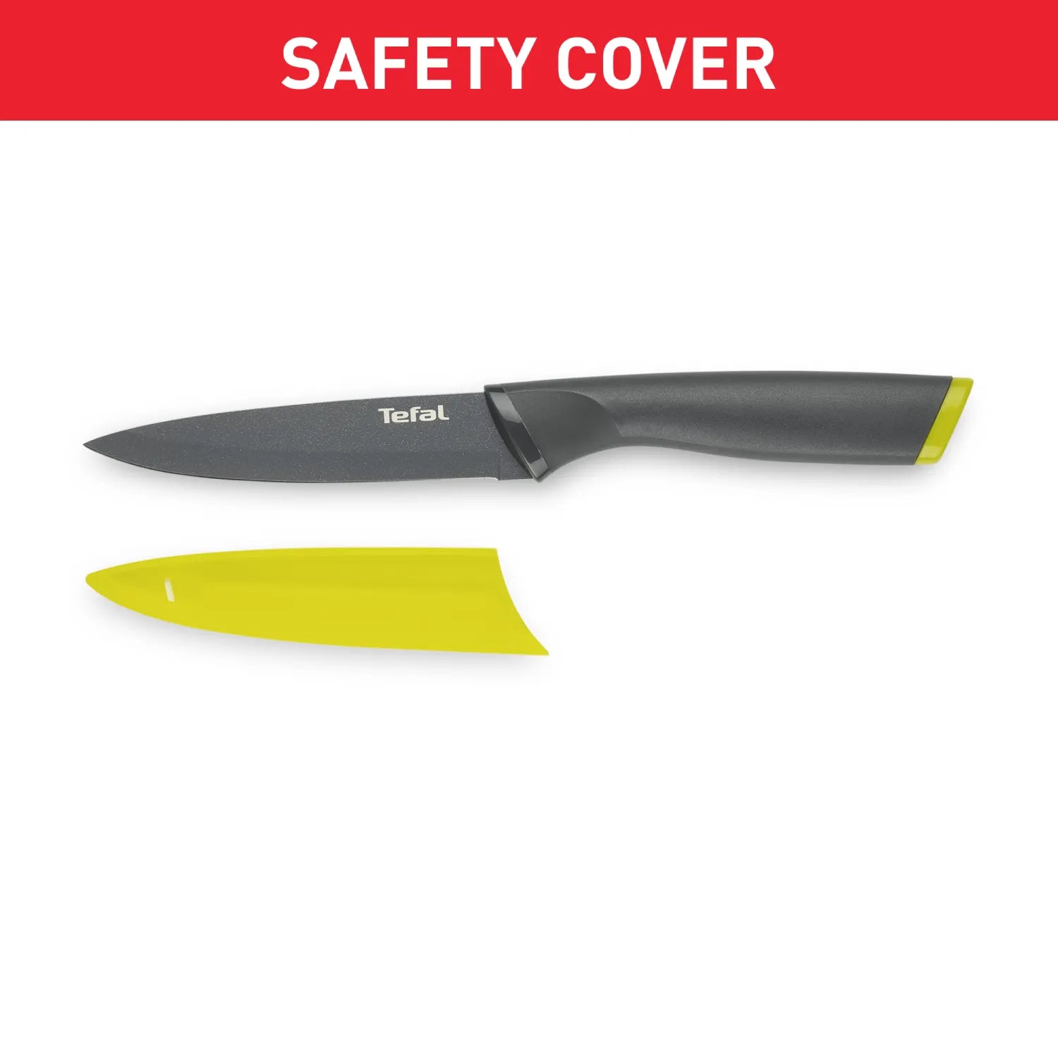 Tefal Fresh Kitchen Non-Stick Stainless Steel Utility Knife 12cm K1220704 with Safety cover