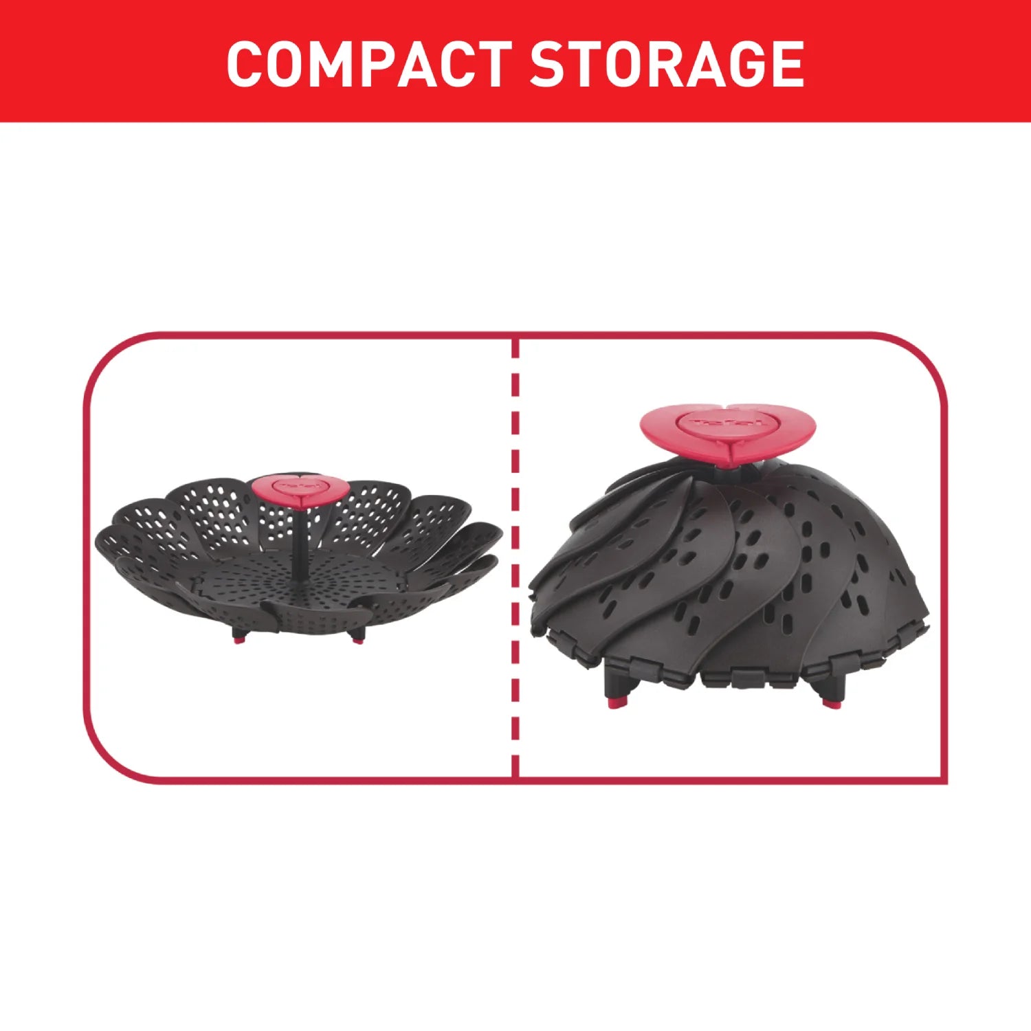 Tefal Ingenio Steamer Basket K2071614 with compact storage design