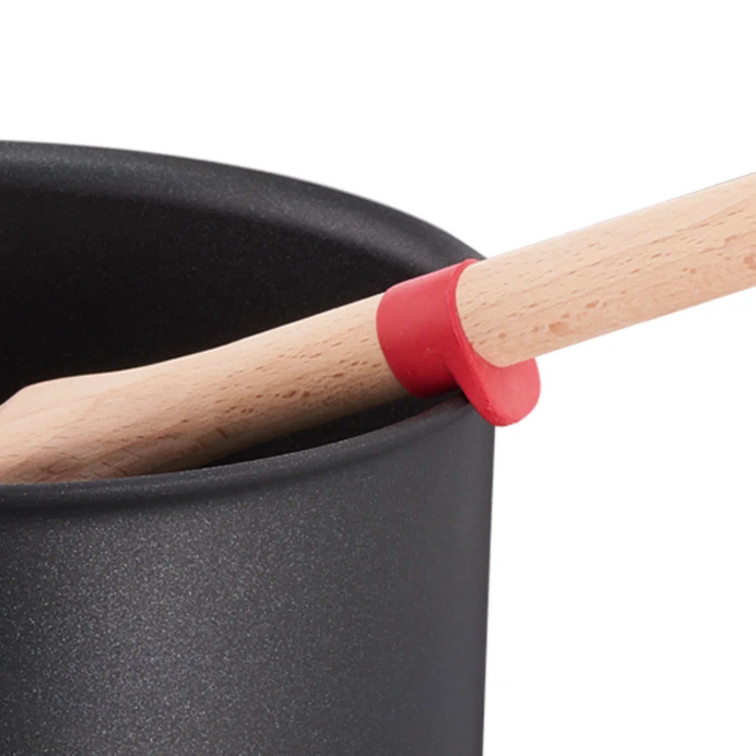 Tefal Ingenio Wooden Angled Spatula K2300814 in use in pot