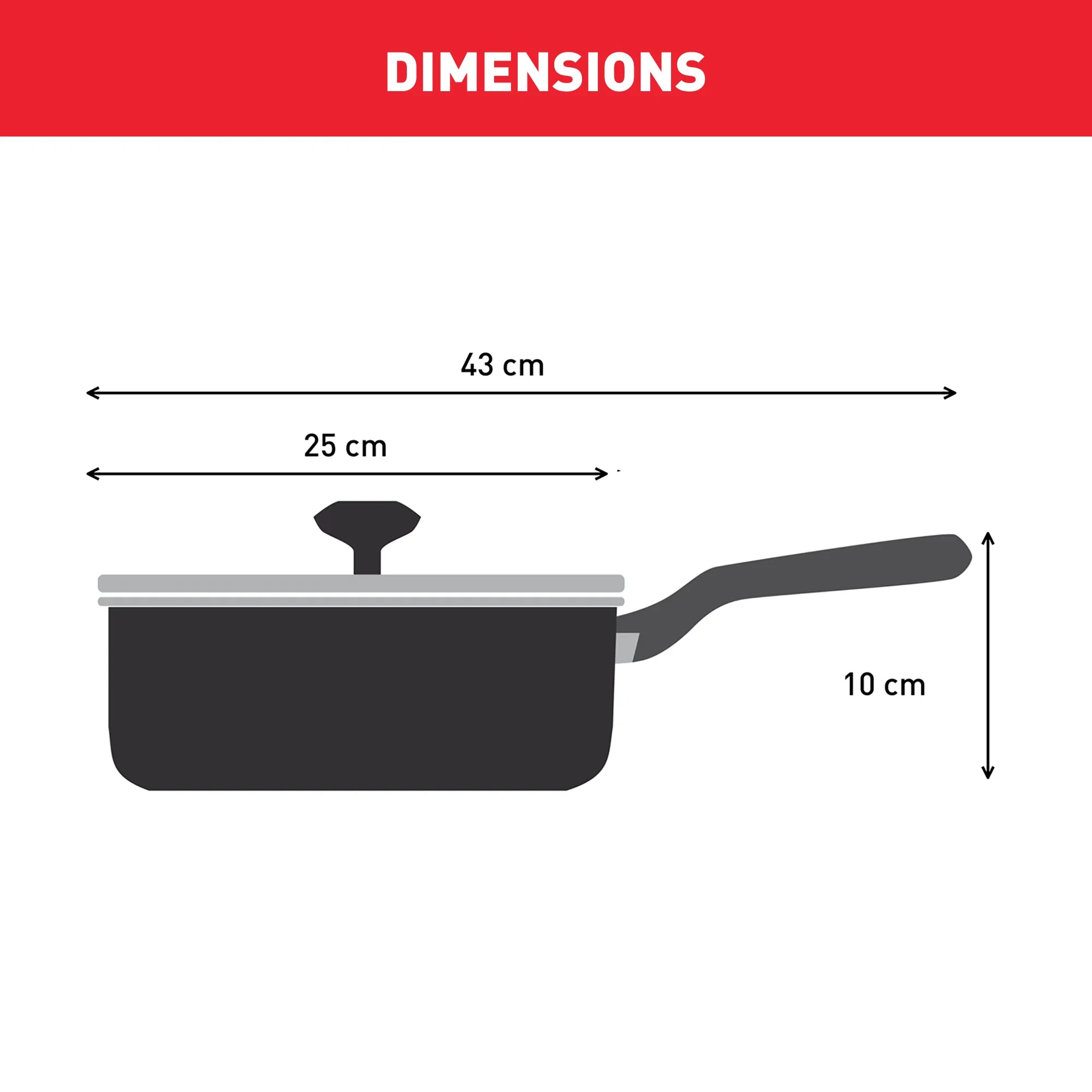 Tefal Delight Induction Mineralia Non-Stick Sautepan 24cm Dimensions