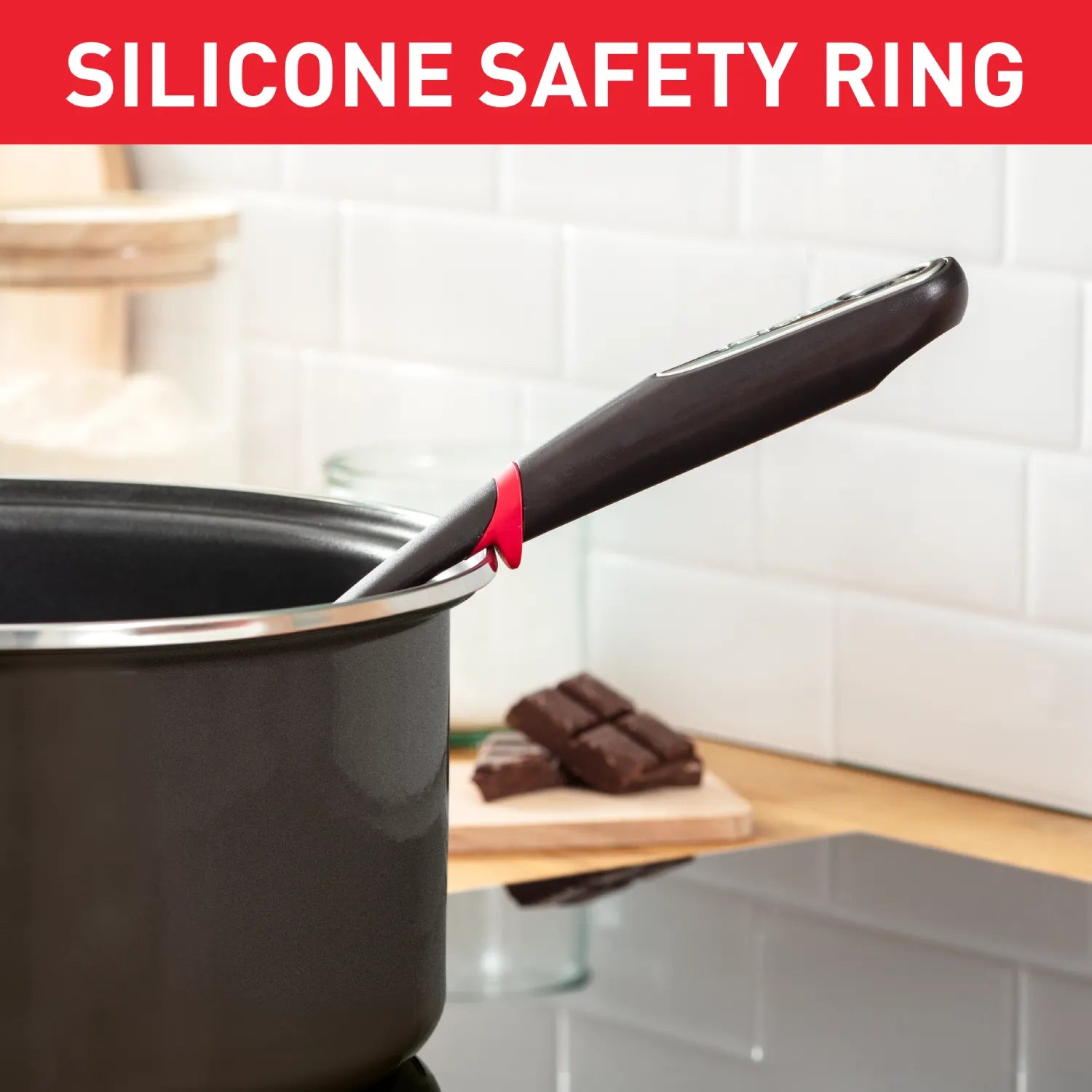 Tefal Ingenio Nylon Slotted Turner K2060814 with silicone safety ring