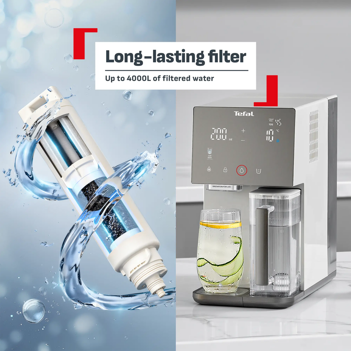 Tefal Pure Water Reverse Osmosis Hot & Cold Water Purifier Station BR553B
