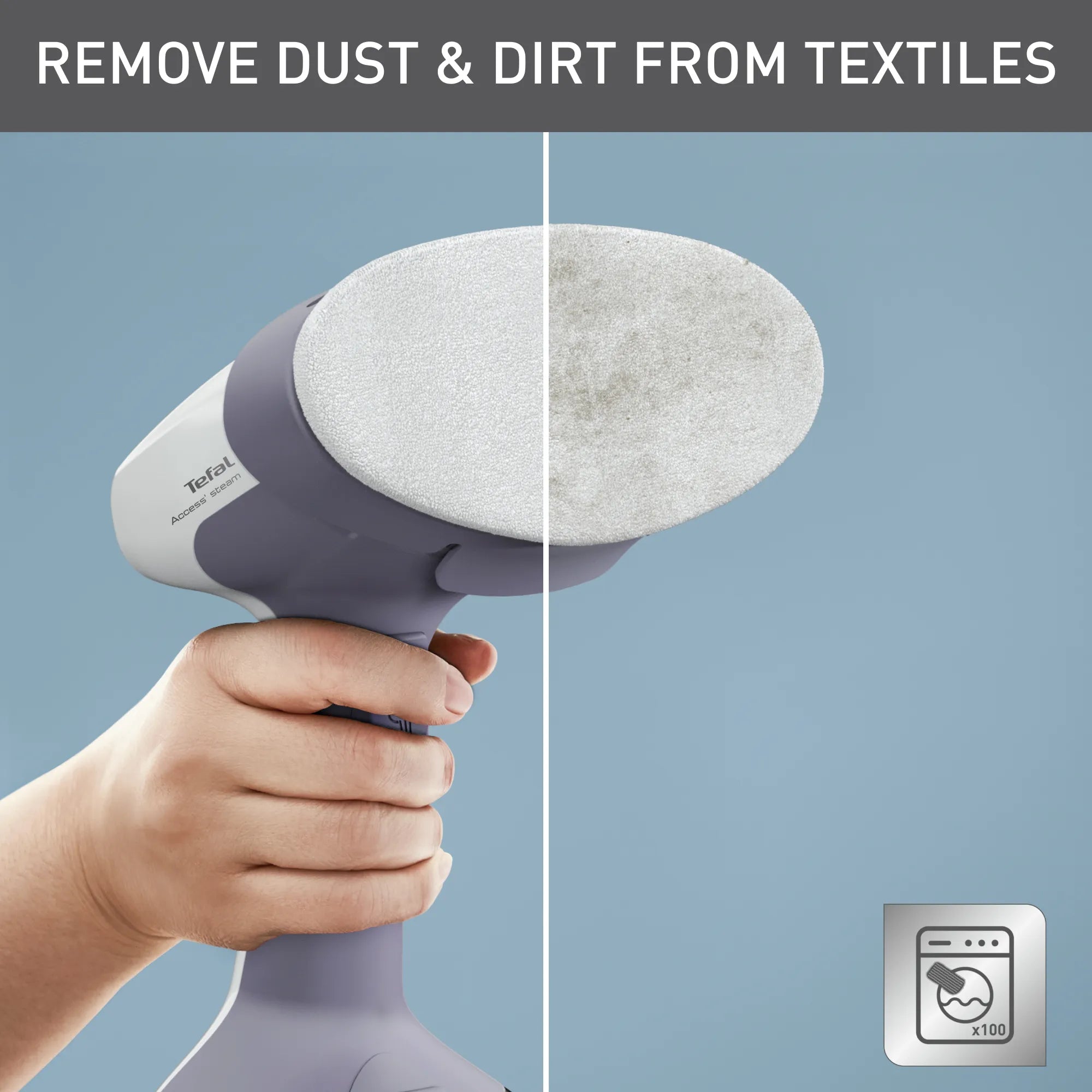 Tefal Access Steam Easy Handheld Garment Steamer DT7151 remove dust and dirt from textiles