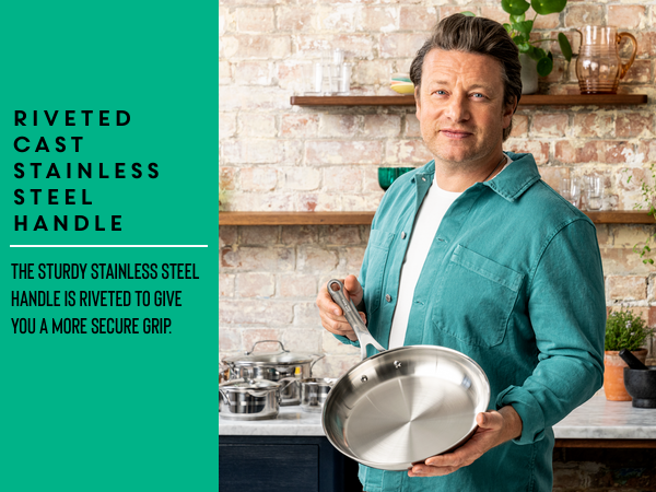 Jamie Oliver by Tefal Cook Smart Induction Stainless Steel Uncoated Frypan 28cm