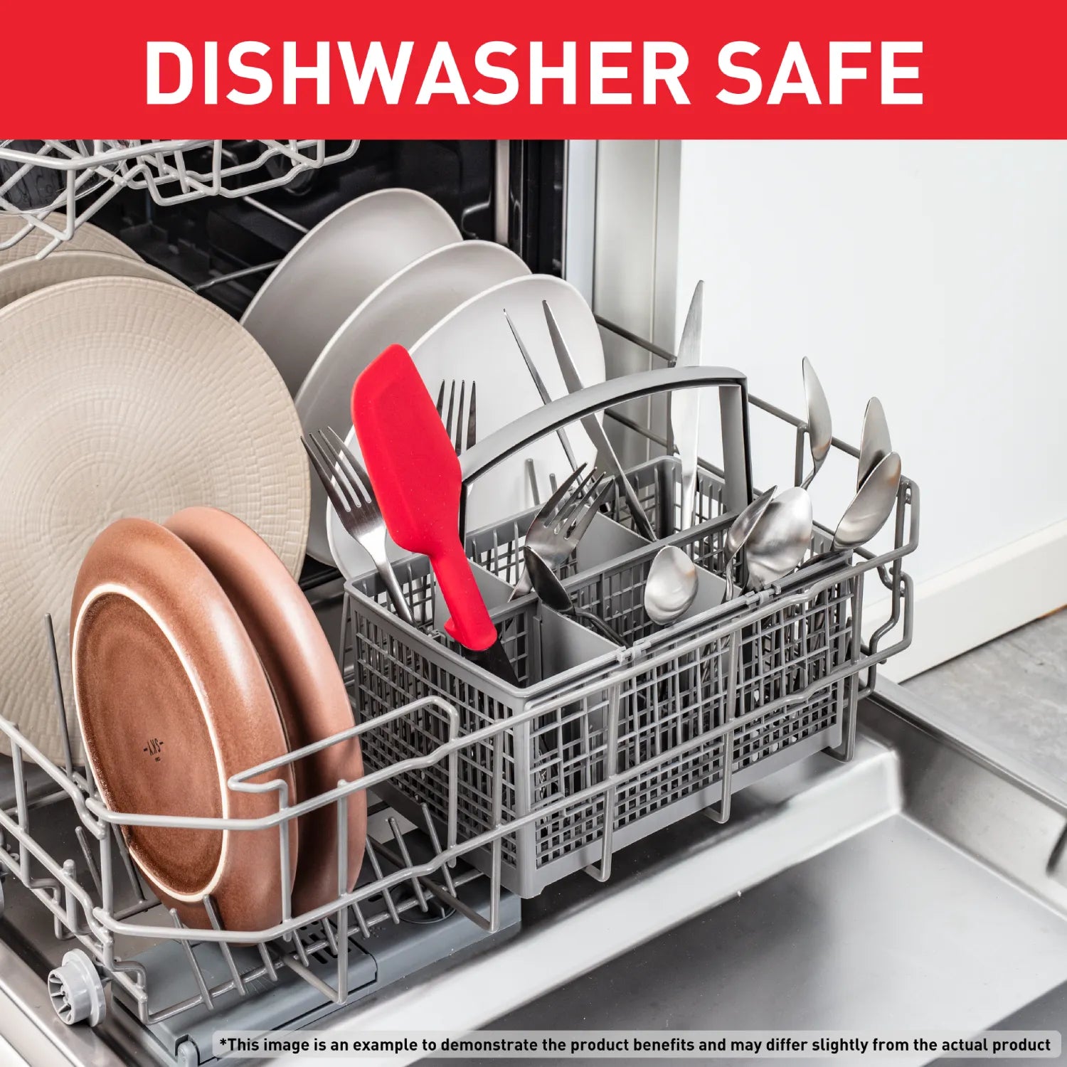 Tefal Ingenio Silicone Solid Turner K2064514 dishwasher safe