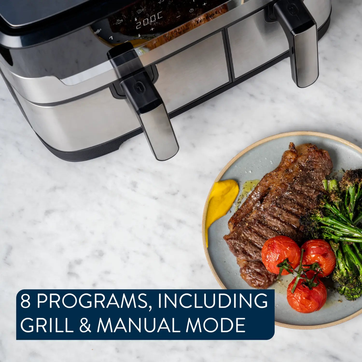 Jamie Oliver by Tefal Dual Drawer Air Fryer 8.3L with 8 preset programs