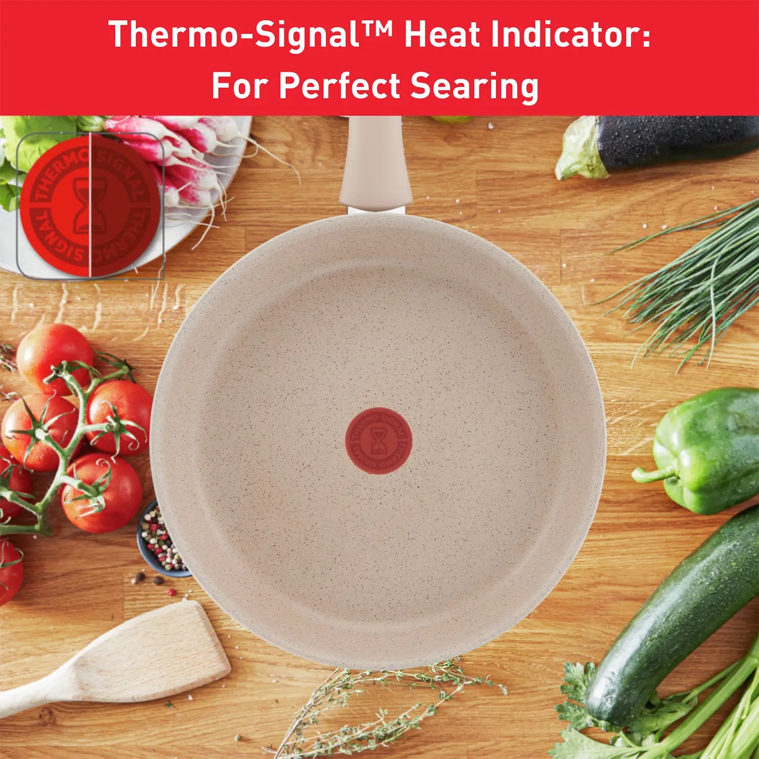 Tefal Delight Induction Mineralia Non-Stick Frypan 28cm with thermo-signal
