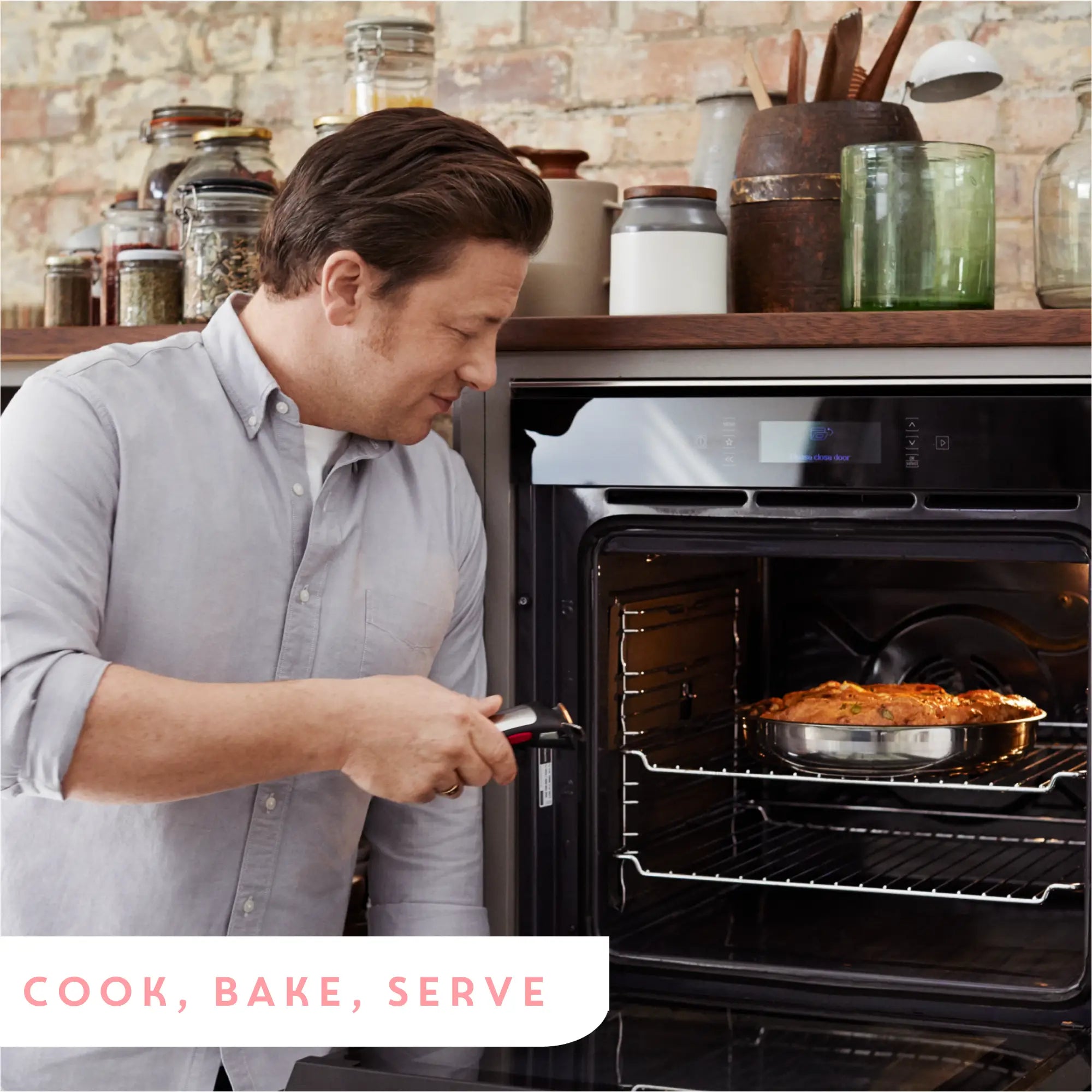 Jamie Oliver by Tefal Ingenio Induction Stainless Steel 18pc Set - Cook, Bake and Serve with removable handle