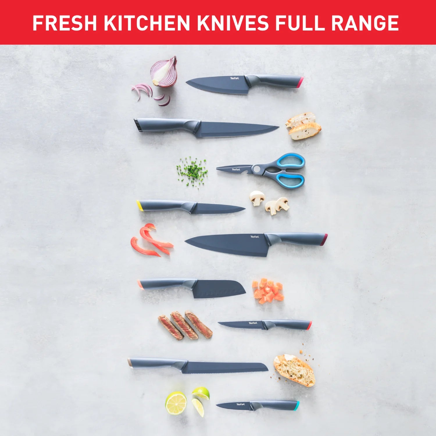 Tefal Fresh Kitchen Knives Full Set