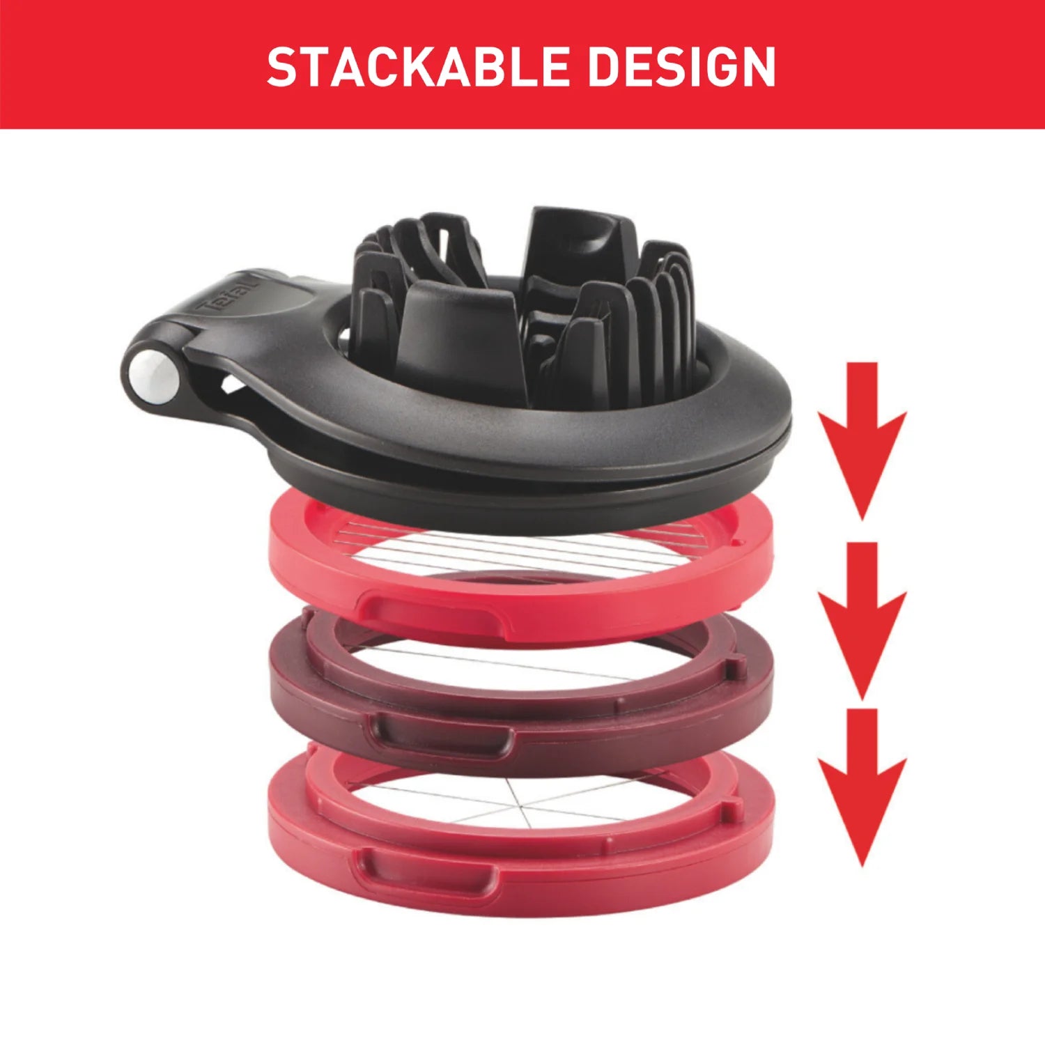 Tefal Ingenio 3-in-1 Egg Slicer K2073514 stackable design