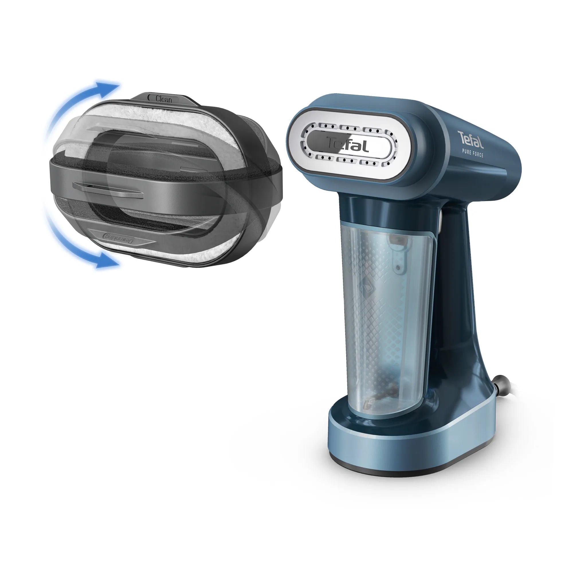 Tefal Pure Force 3 in 1 Handheld Garment Steamer DT8755 with reversible pad system