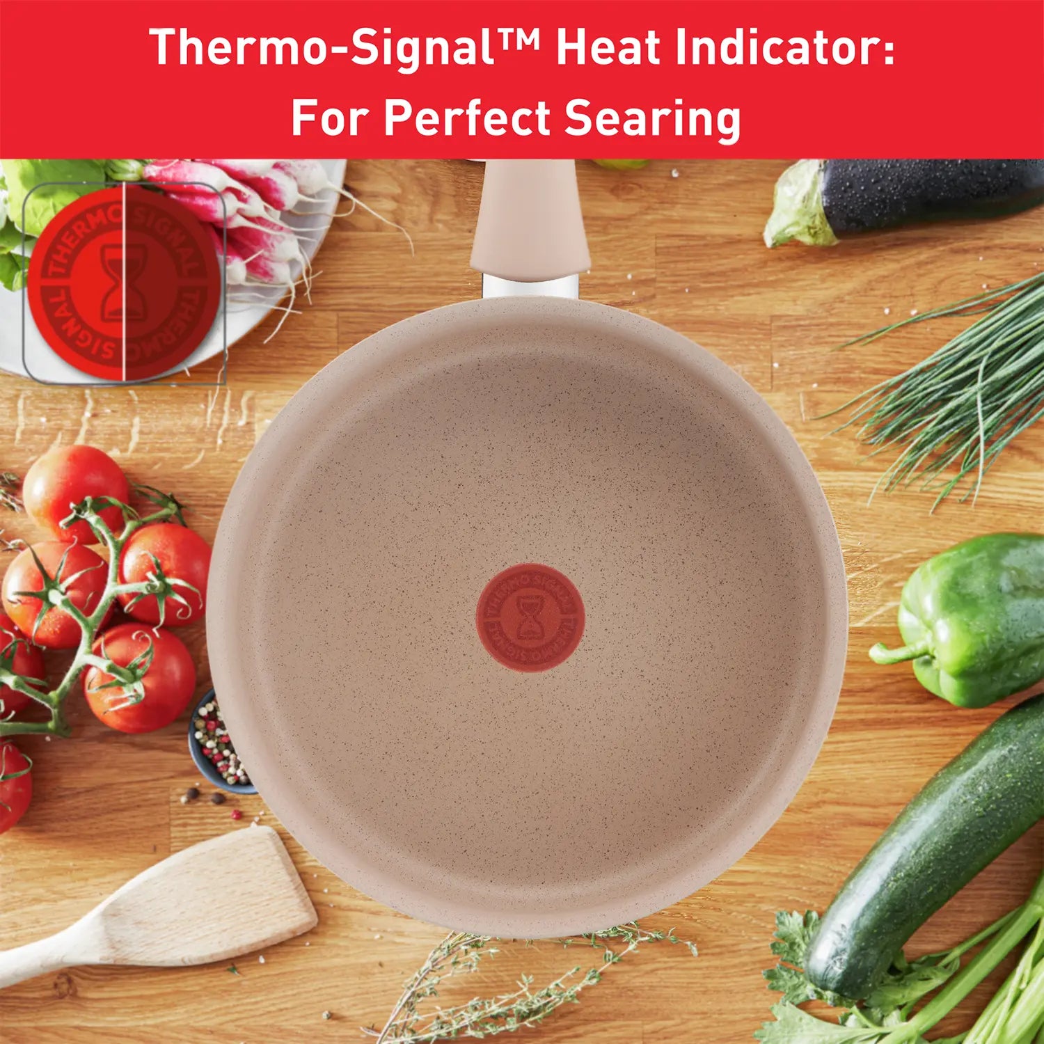 Tefal Delight Induction Mineralia Non-Stick Sautepan 24cm with Thermo-Signal