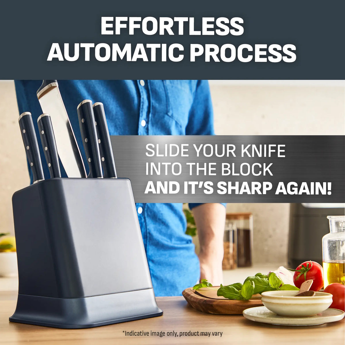 Tefal Eversharp Pro Knife Block 6pc Set + Block with Integrated Sharpener