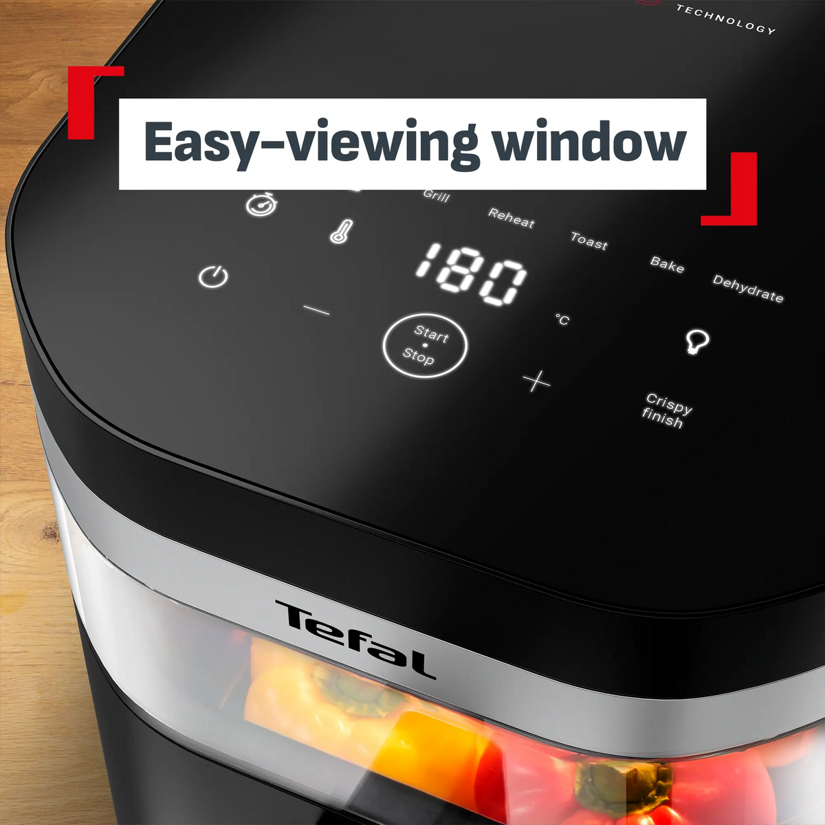 Tefal Ever Fry Infra Heat Single Drawer 7L Air Fryer EY8328 with easy viewing window