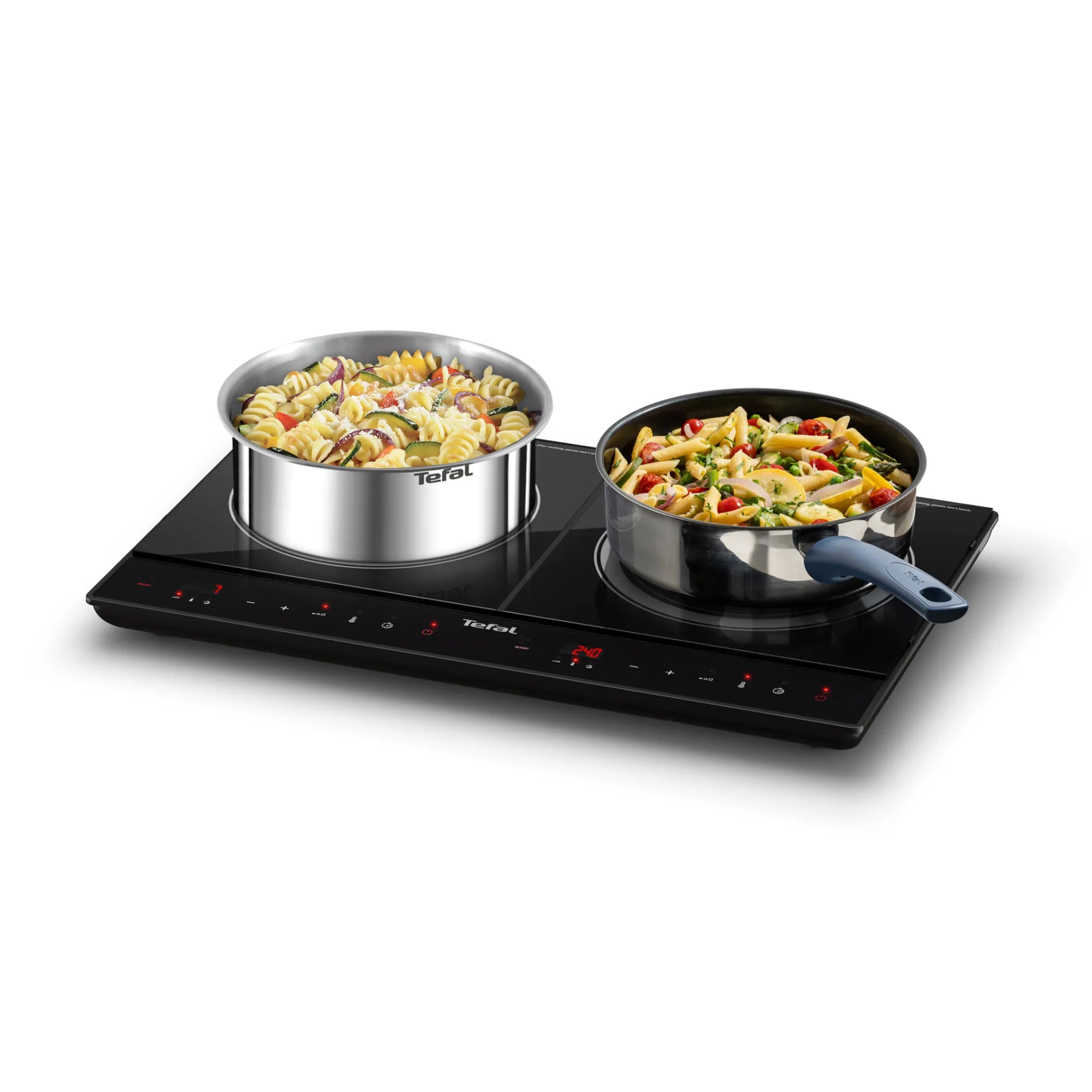 Tefal Dual Express Induction Hob IH9038 in use with pots