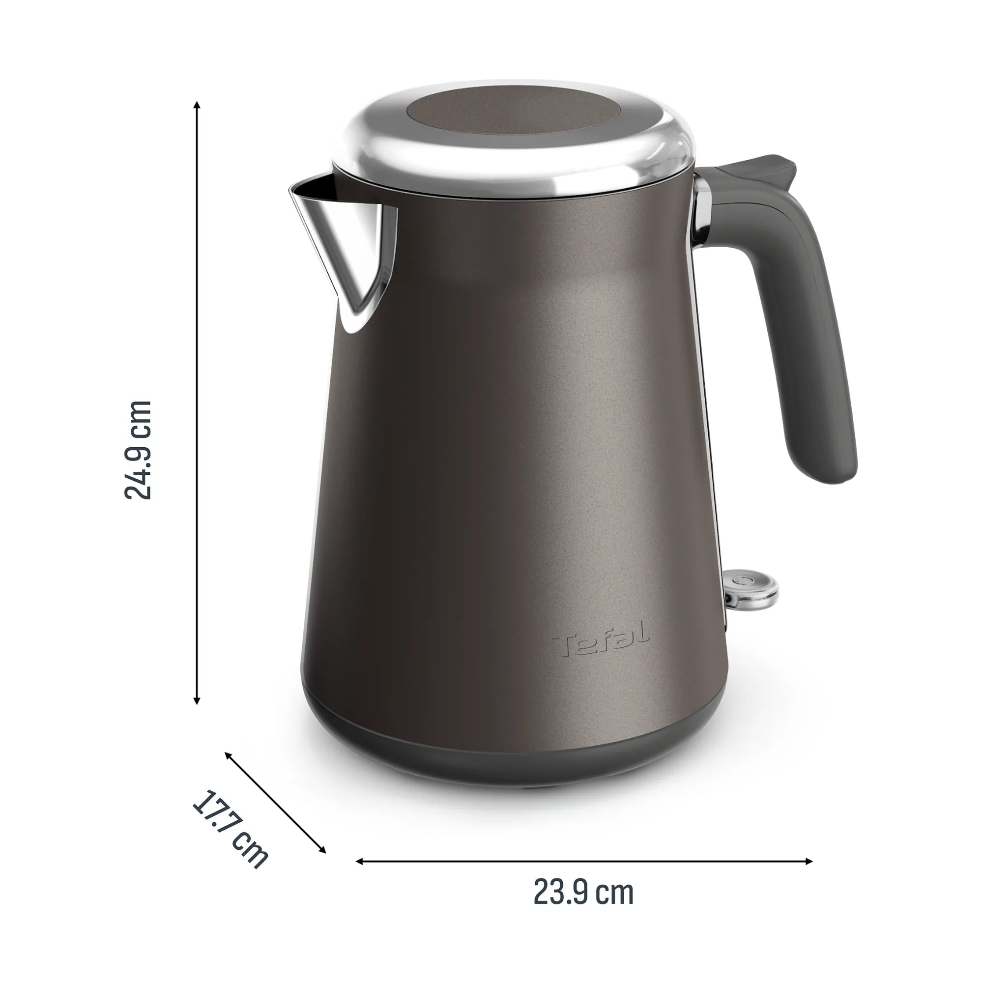 Tefal Collection Kettle Grey Pewter KI666E Dimensions