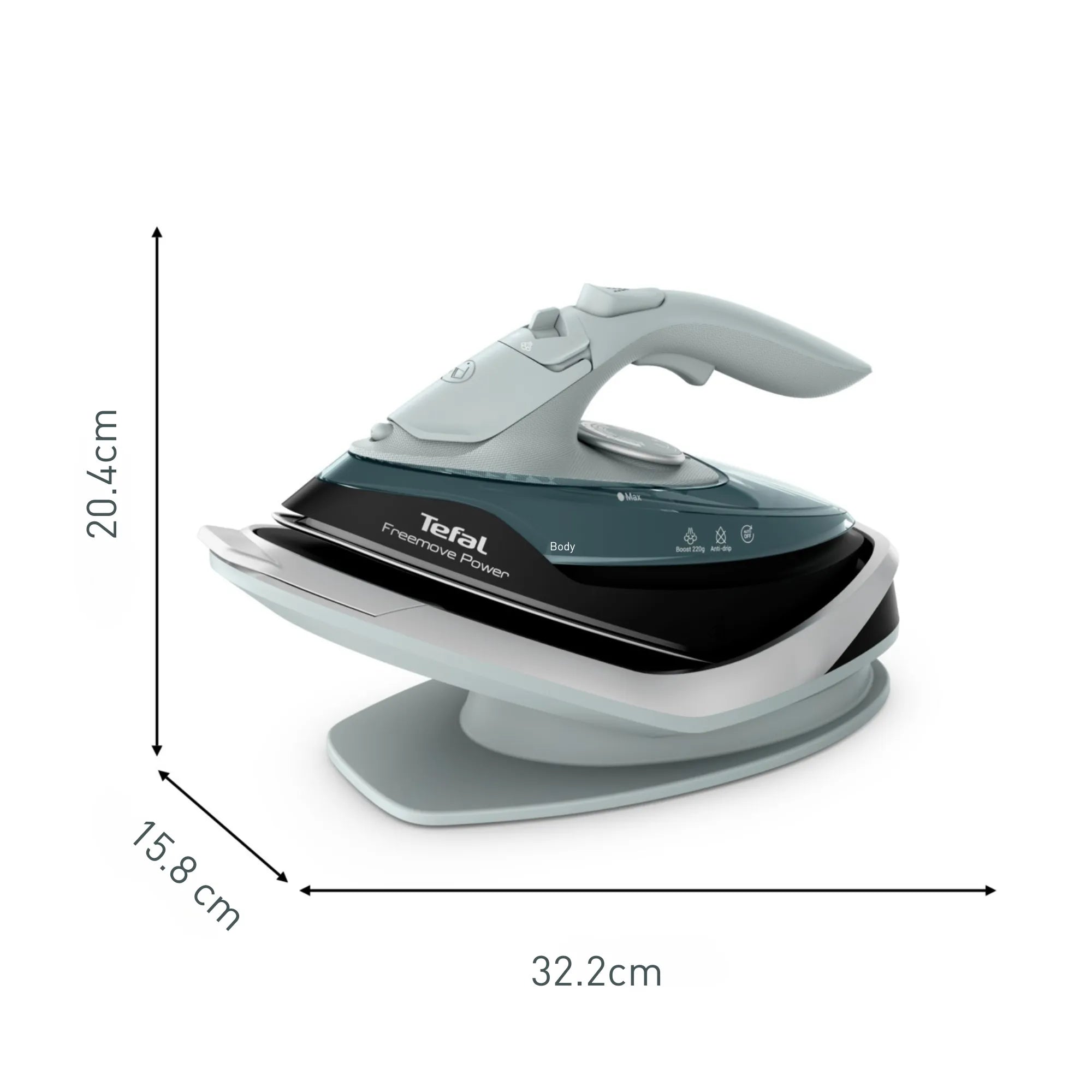 Tefal Freemove Power Steam Iron FV6673 Dimensions