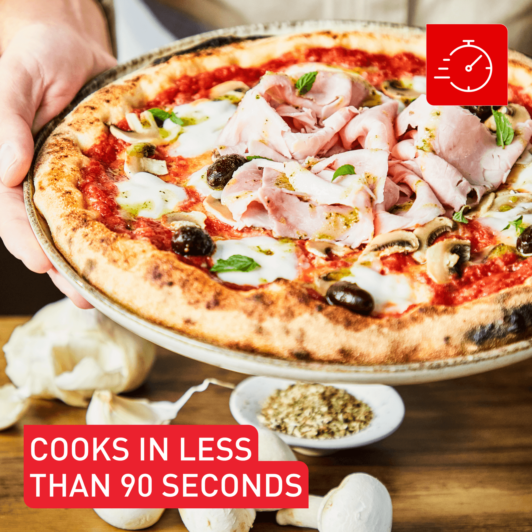 Tefal Pizza Pronto Outdoor Gas Pizza Oven JM4188 cooks in less than 90 seconds