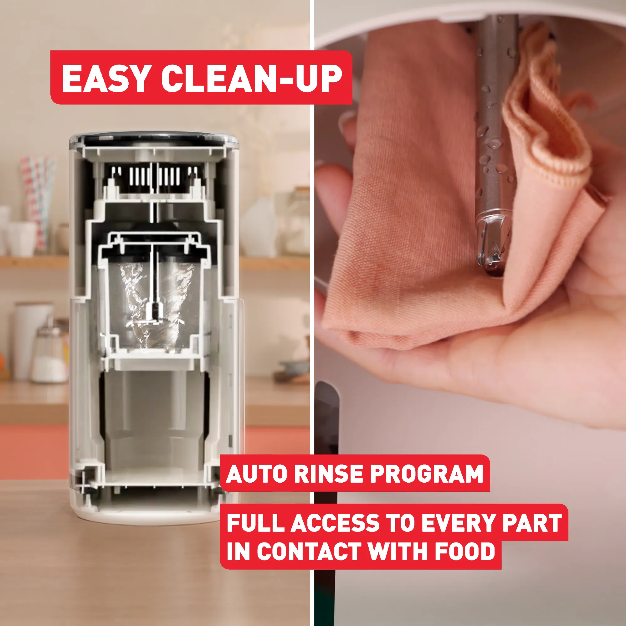 Tefal Dolci Black Cream Maker - Easy to Clean and auto rinse program