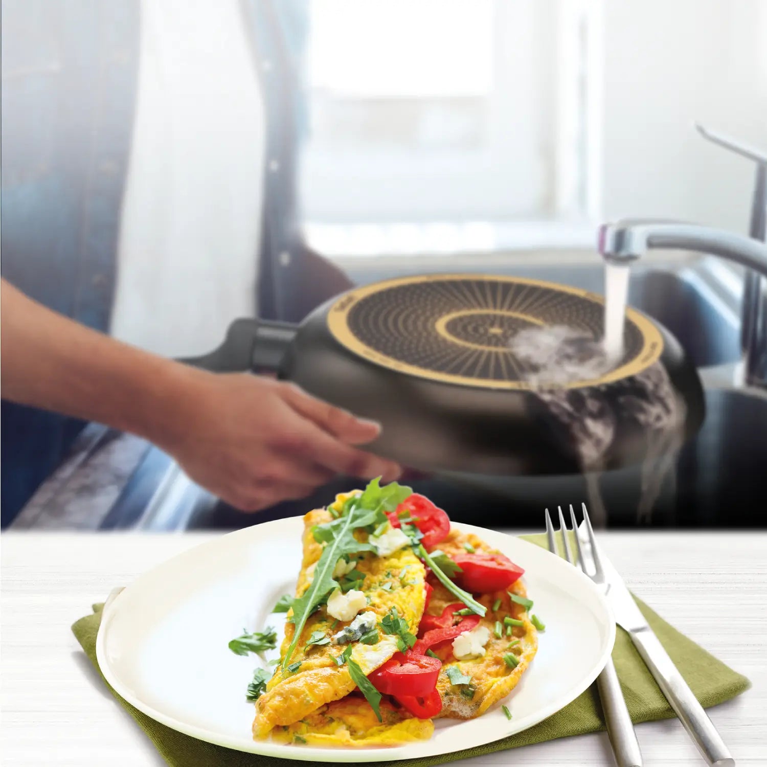 Tefal Simple Cook Non-Stick Frypan 26cm Easy to Clean Inside and Out
