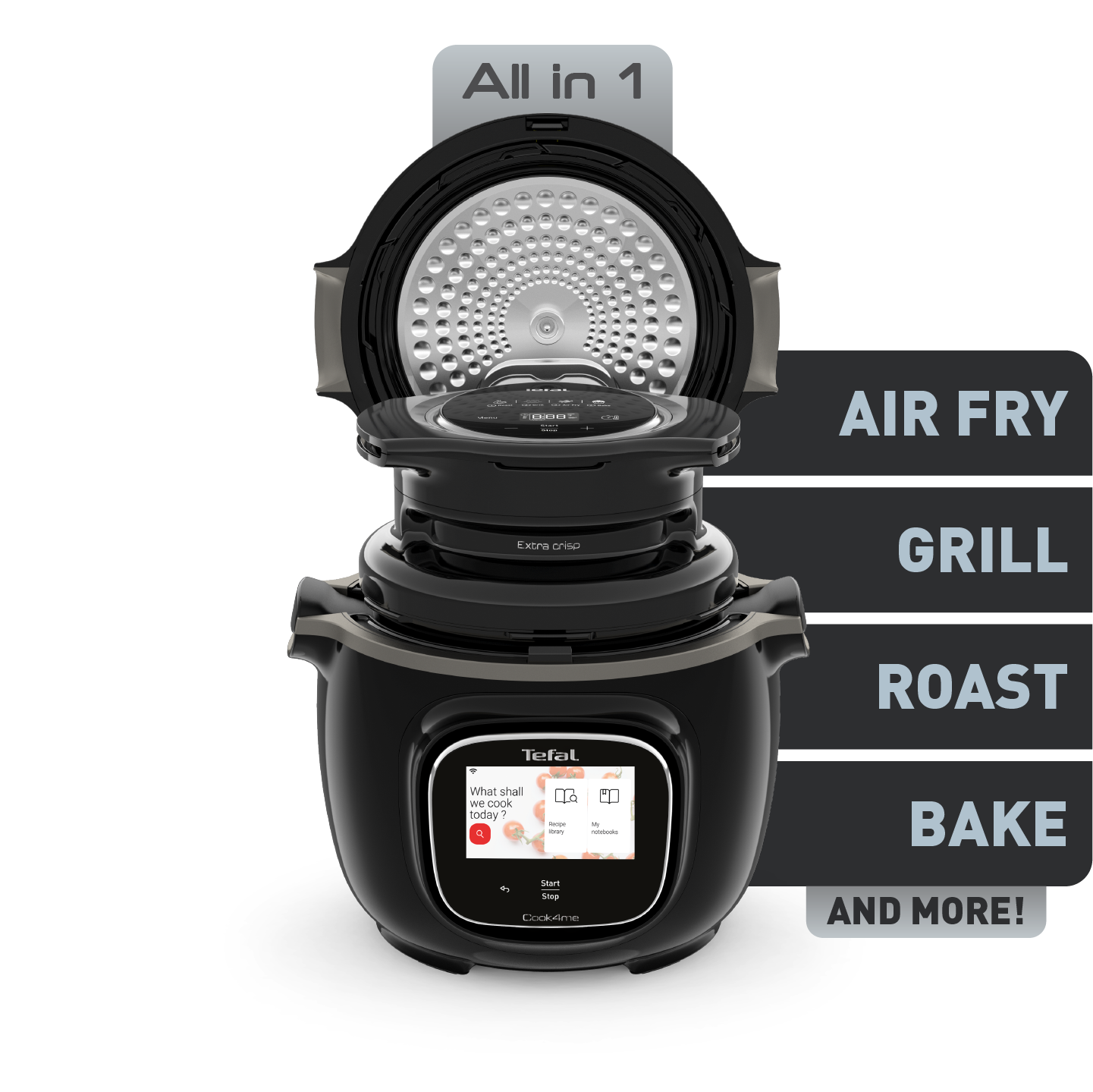 Tefal Cook4me Touch CY9128B Express Smart Multicooker Pressure Cooker BONUS Extra Crisp Lid