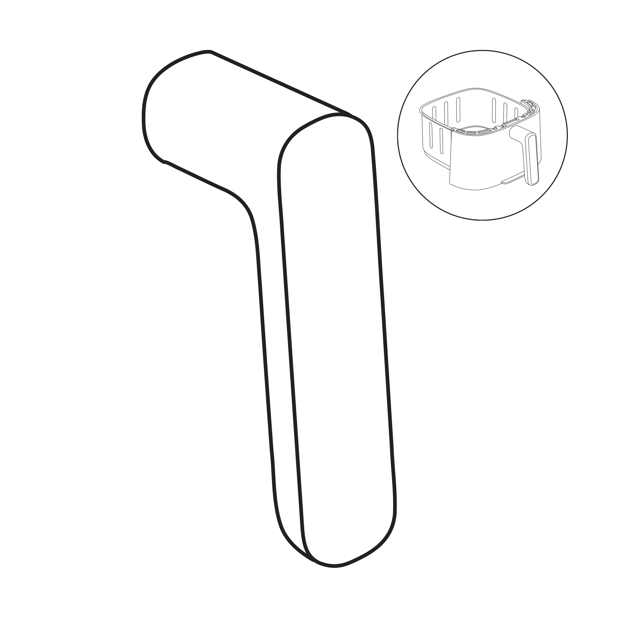 Jamie Oliver by Tefal Quiet & Easy Air Fryer Replacement Part - Handle - SS998171