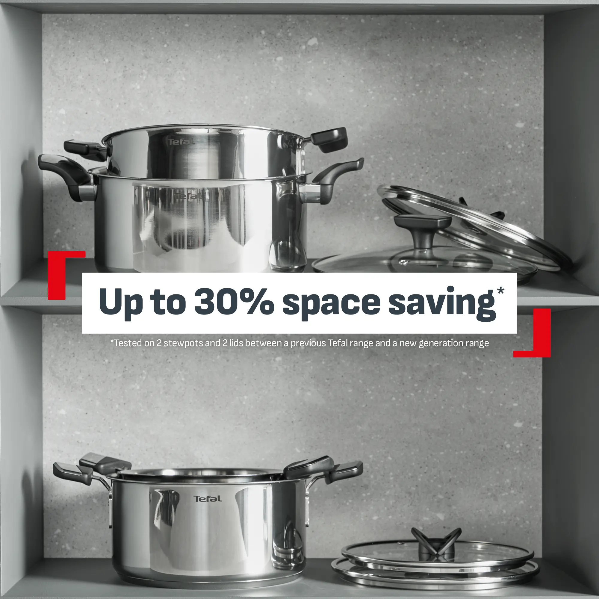 Tefal Space+ Emotion+ Induction Stainless Steel Uncoated Stewpot 24cm + Lid